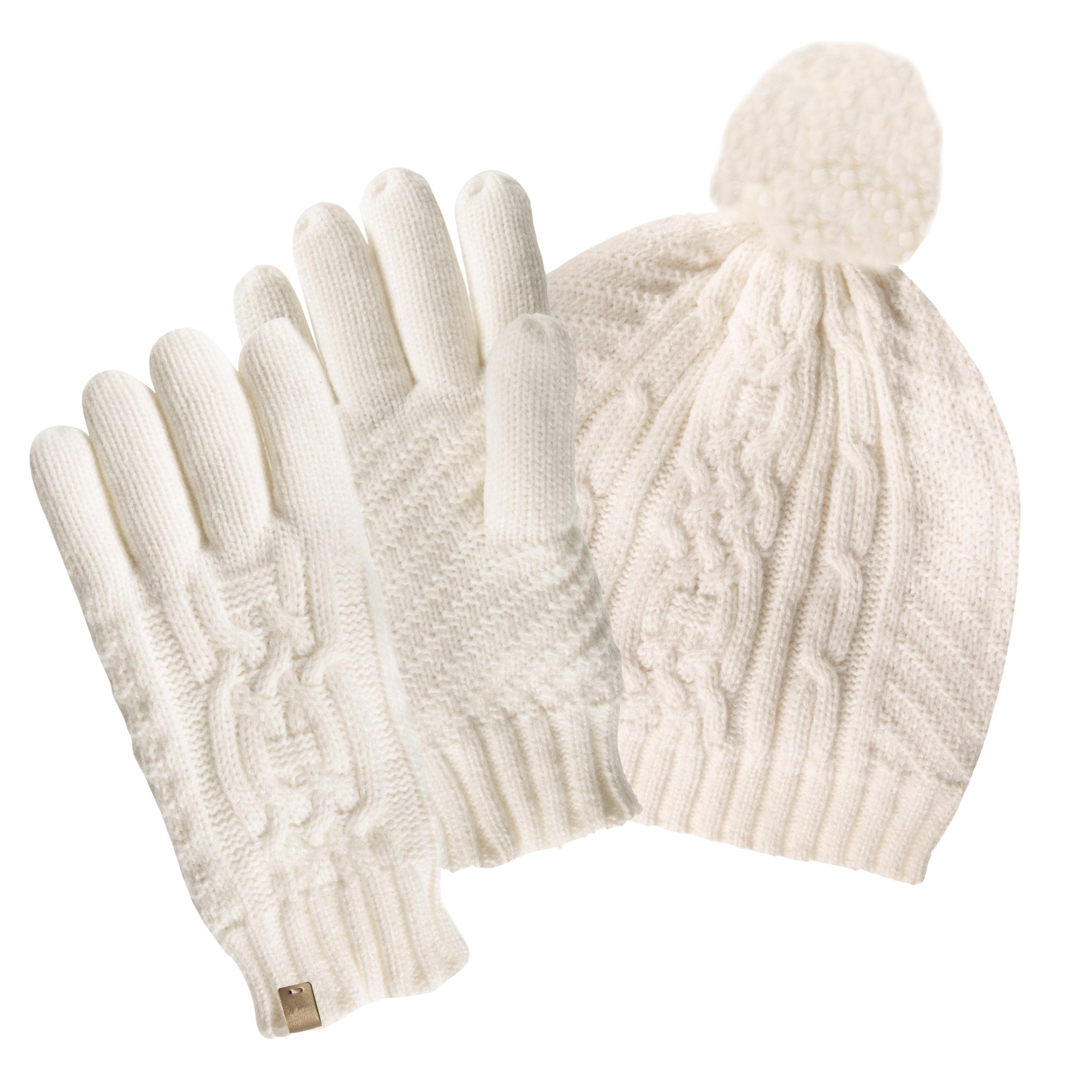 isotoner-bonnet-femme-maille-d-aran-blanc image 2