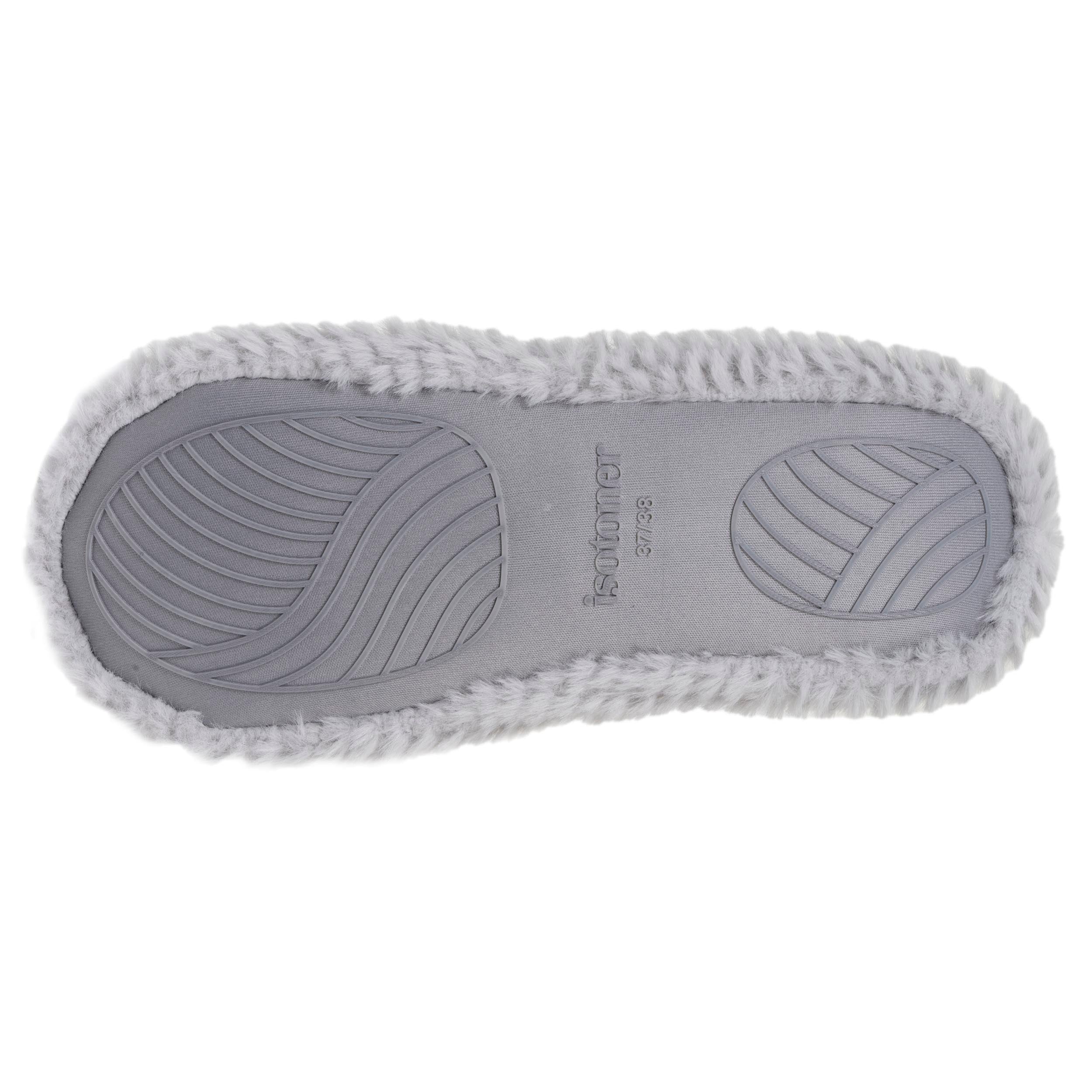 isotoner-chaussons-ballerines-femme-chat-gris-textur image 4