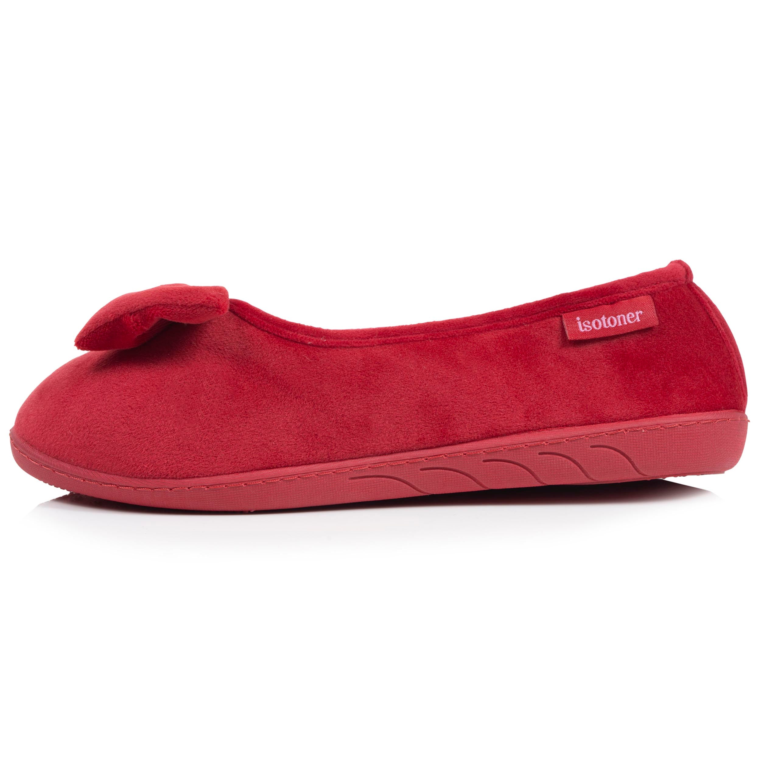 isotoner-chaussons-ballerines-femme-n-ud-rouge image 4