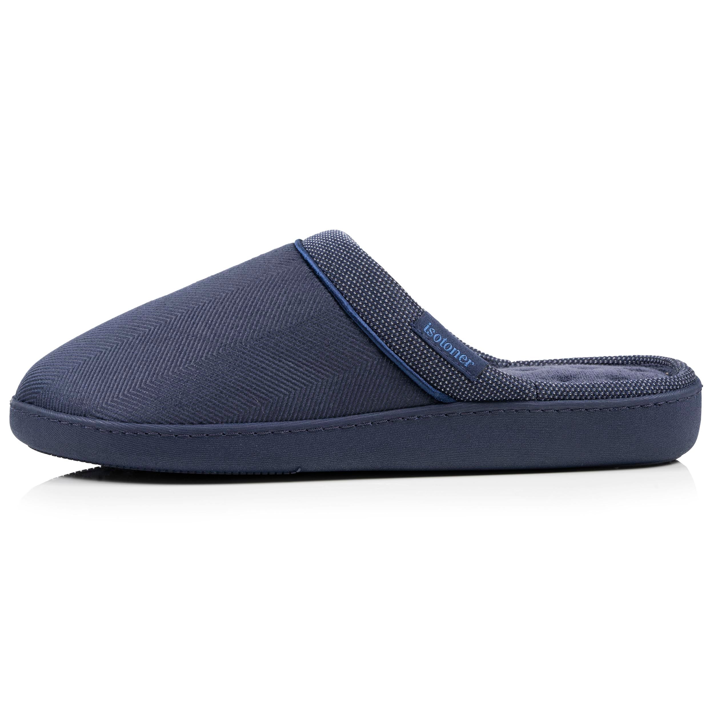 isotoner-chaussons-mules-homme-ergonomiques-marine-m-moire-de-forme image 3