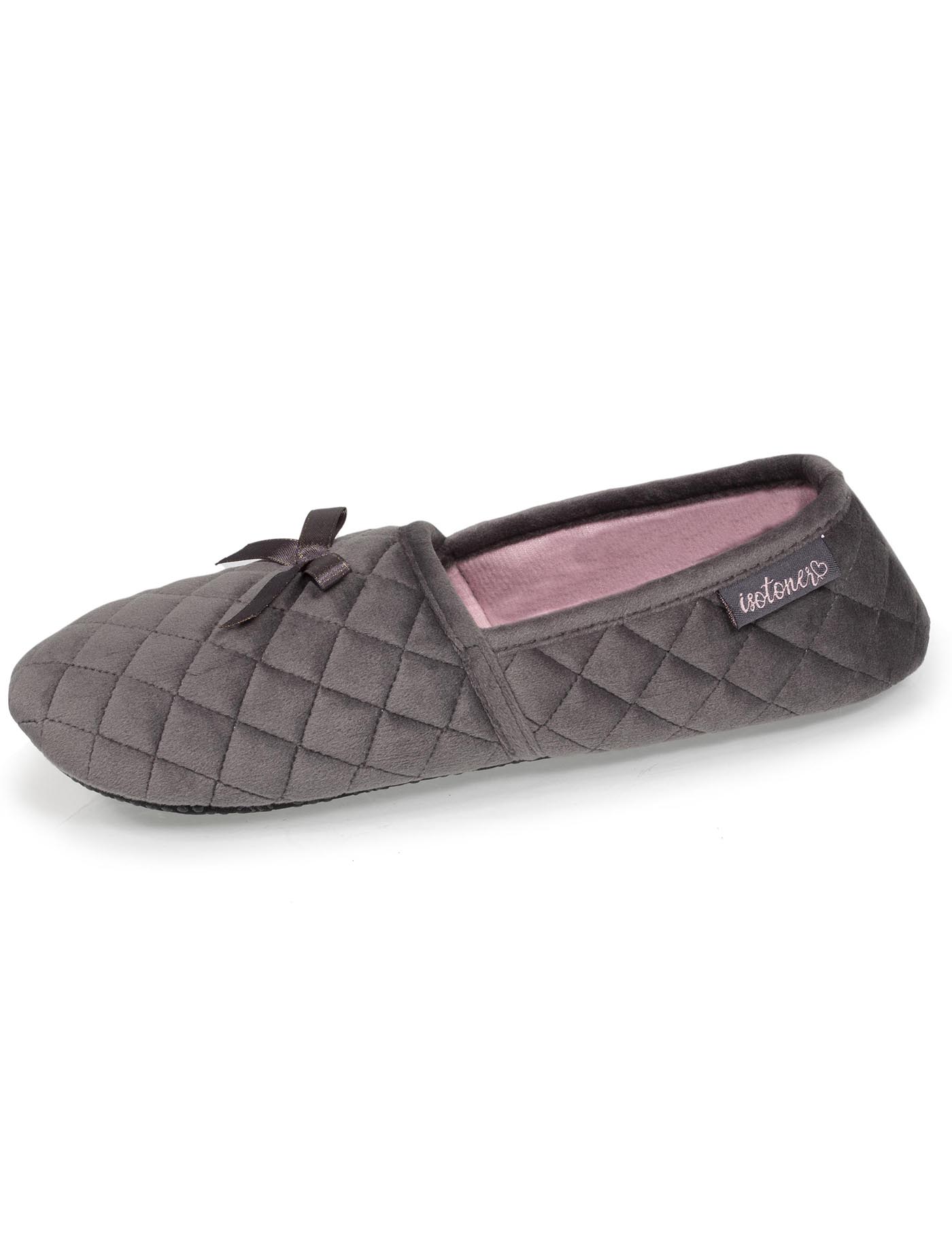 isotoner-chaussons-slippers-femme-gris-fonc-n-ud-scintillant image 6