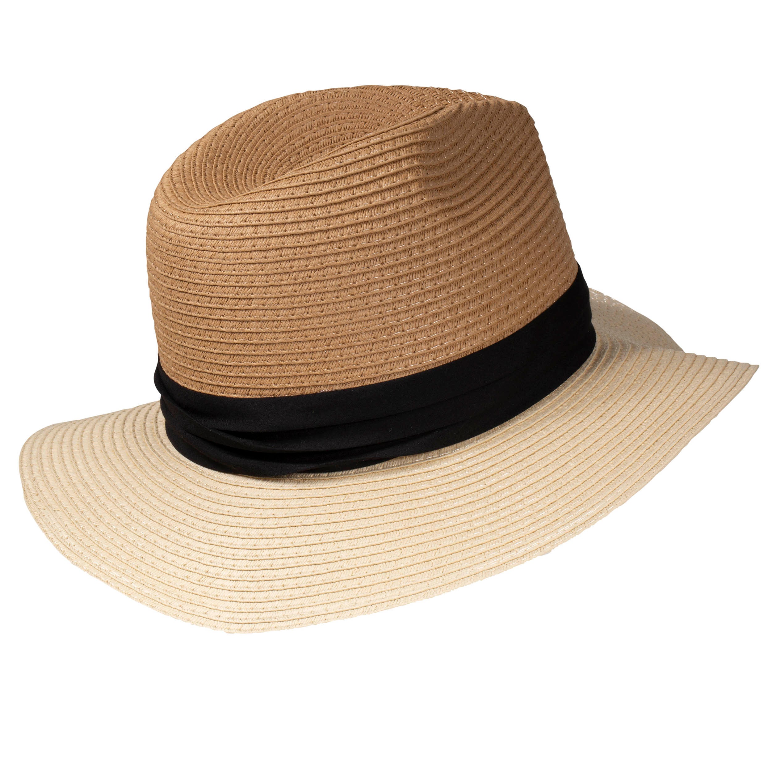isotoner-chapeau-fedora-nou-noir-paille-t-femme image 2