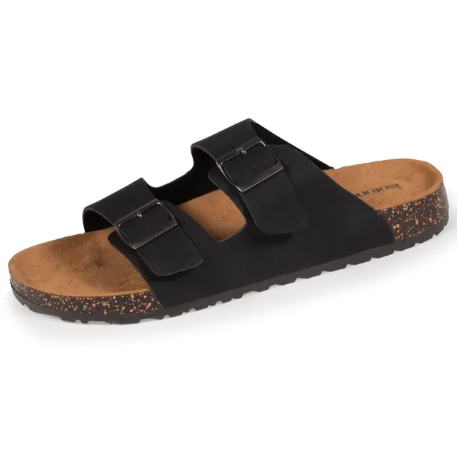 isotoner-mules-sandales-homme-double-bride-noir-everywear image 1