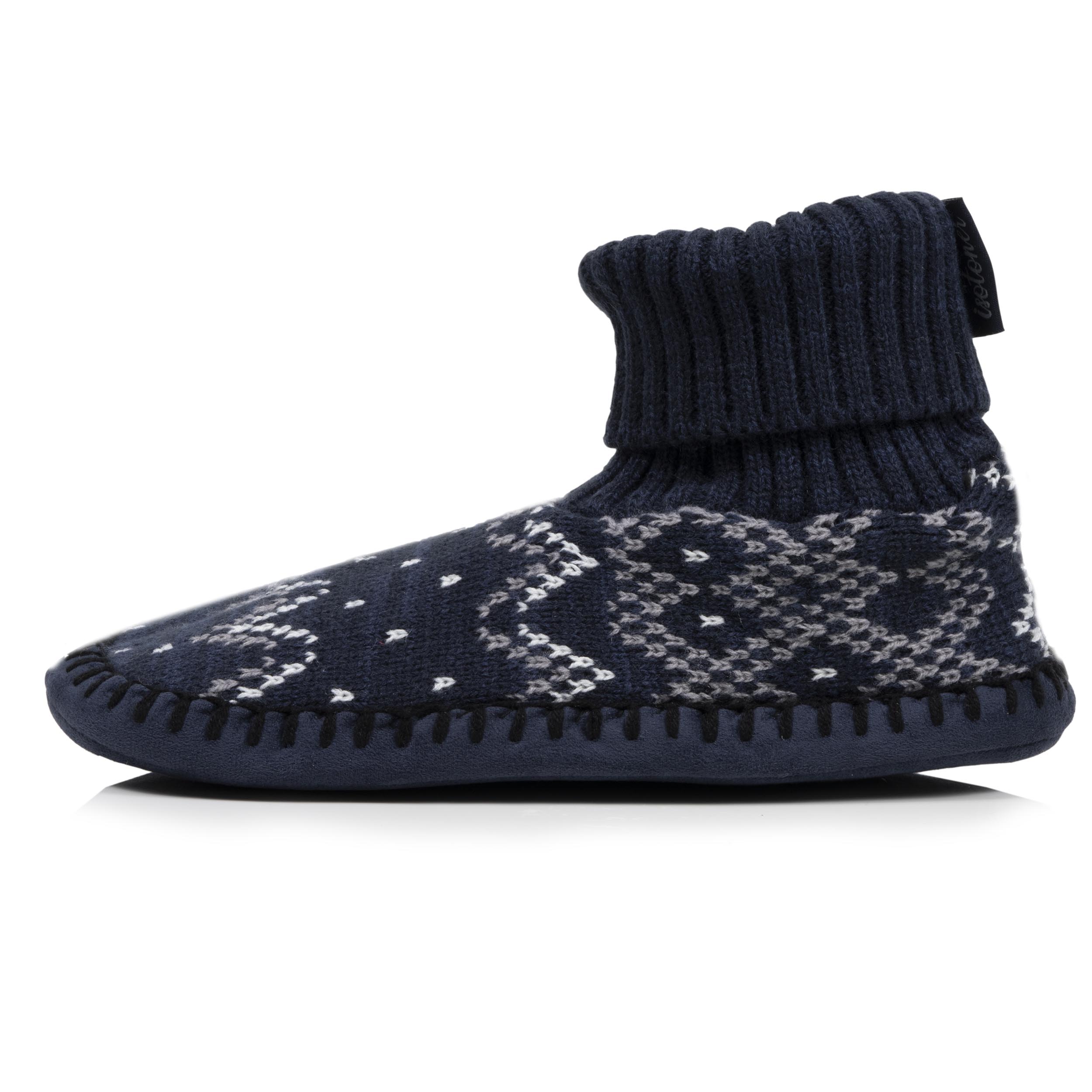 isotoner-chaussons-scandinaves-homme-jacquard-marine image 3