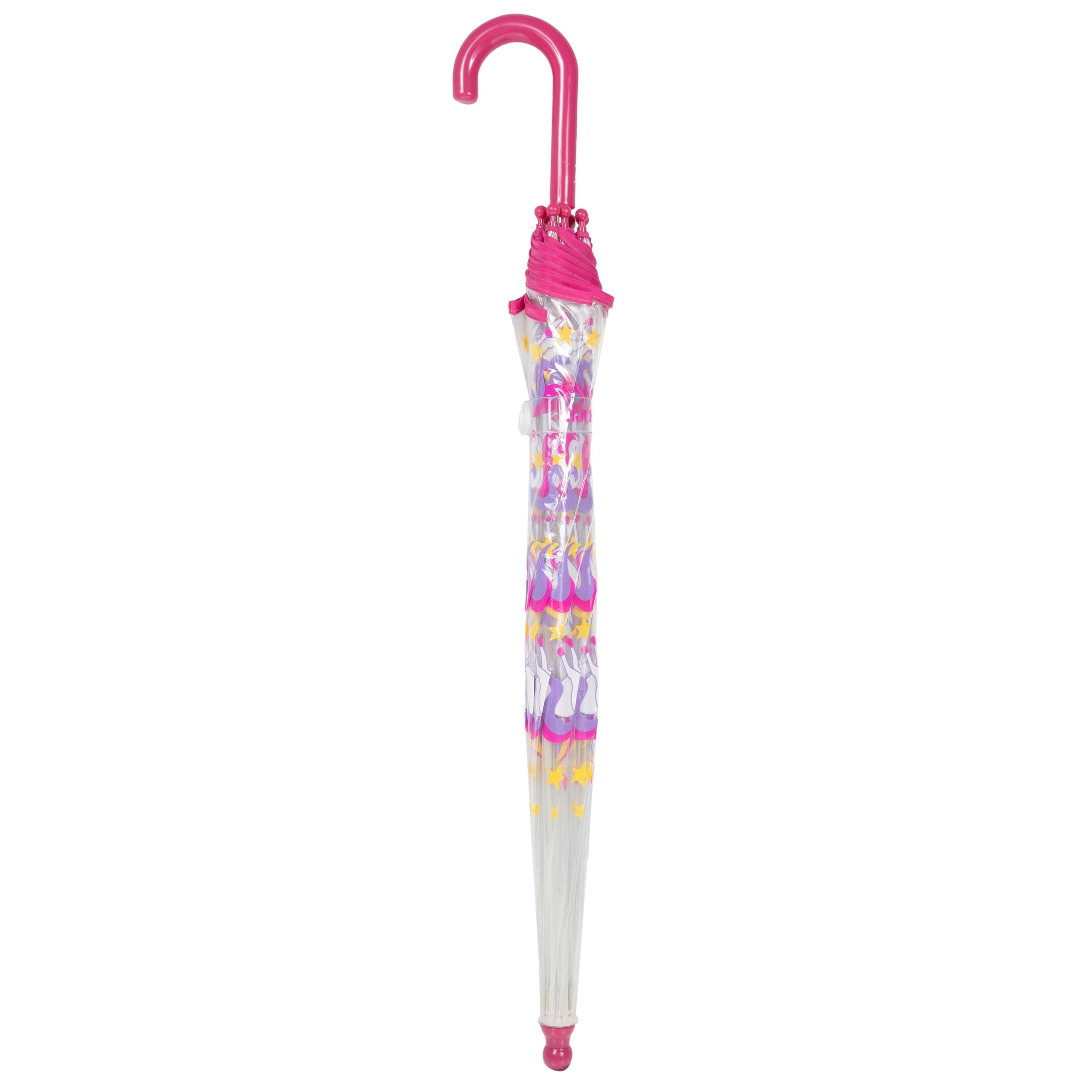 isotoner-parapluie-enfant-cloche-transparent-licorne-toile image 4
