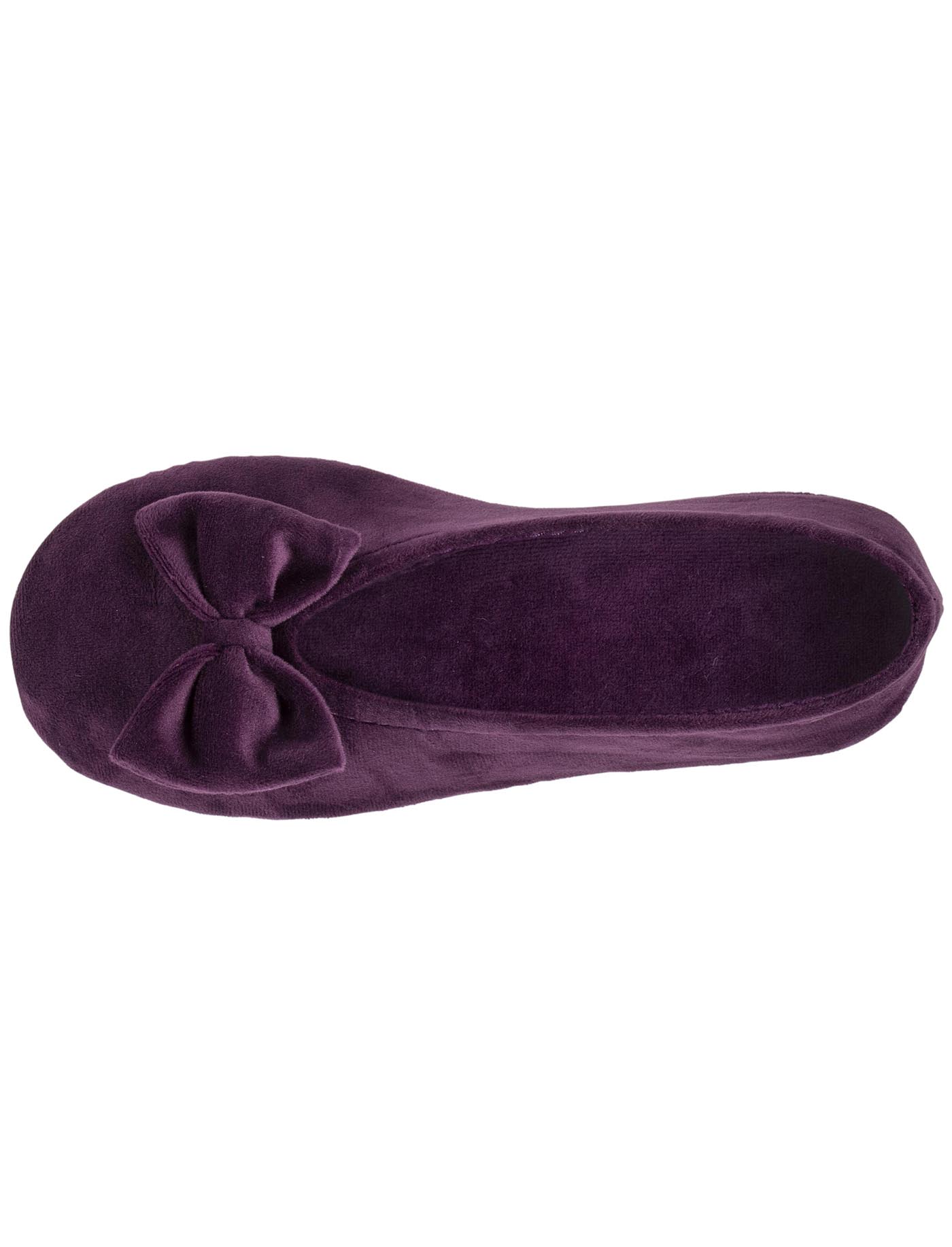 isotoner-chaussons-ballerines-femme-n-ud-aubergine image 7