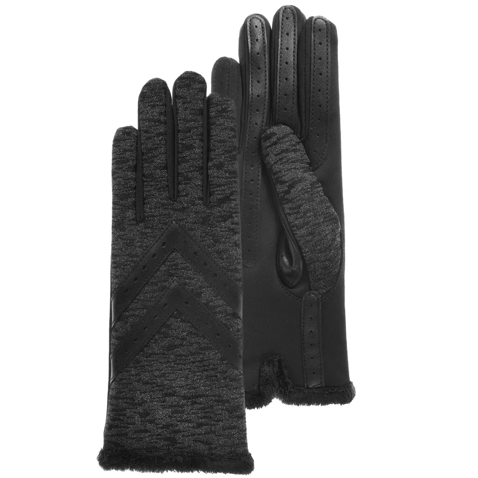 isotoner-gants-femme-tactiles-gris-noir-doubl-s-chaud image 1