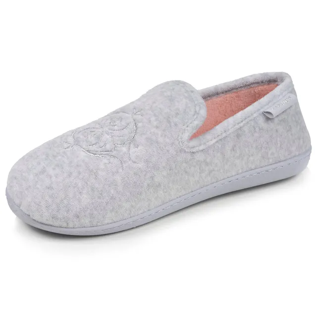 isotoner-chaussons-charentaises-femme-gris-chin-m-moire-de-forme image 1