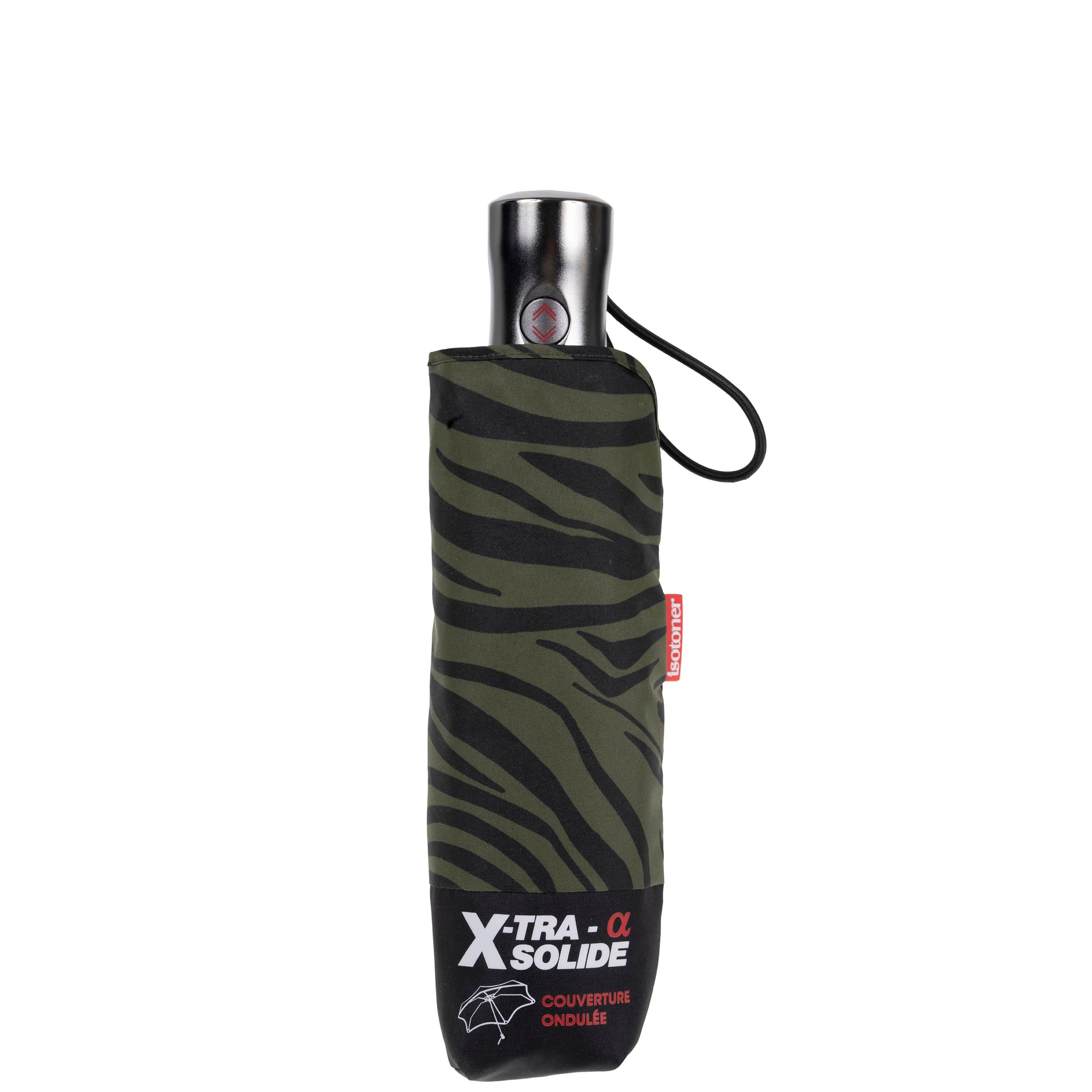 isotoner-parapluie-x-tra-solide-28-cm-z-bre-kaki image 4