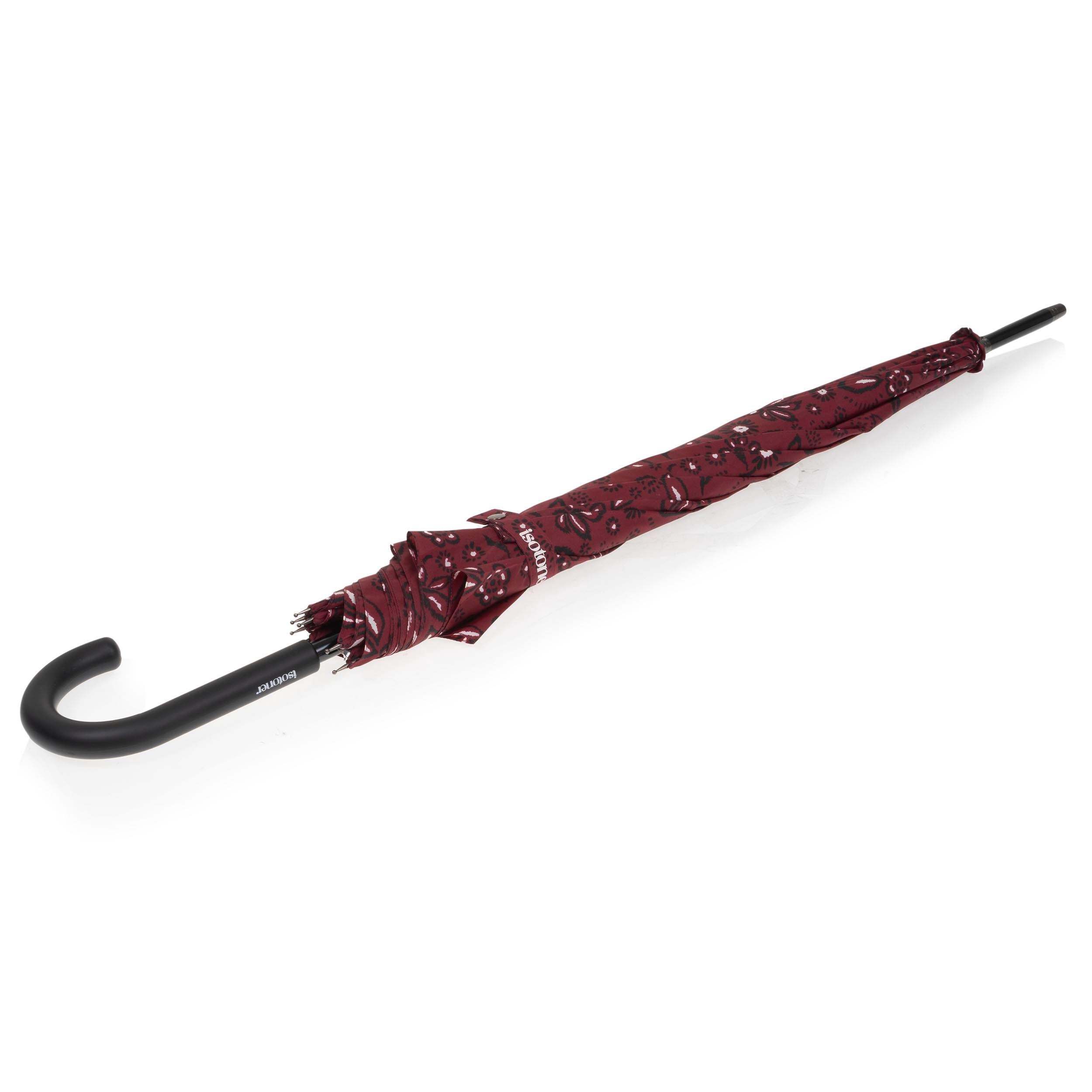 isotoner-parapluie-canne-auto-bandana-bordeaux-90-cm image 2