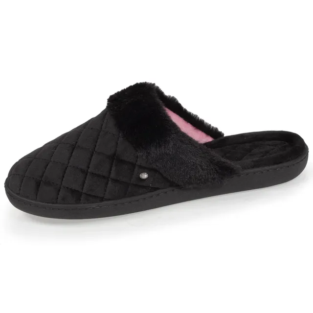isotoner-chaussons-mules-femme-matelass-noir image 1