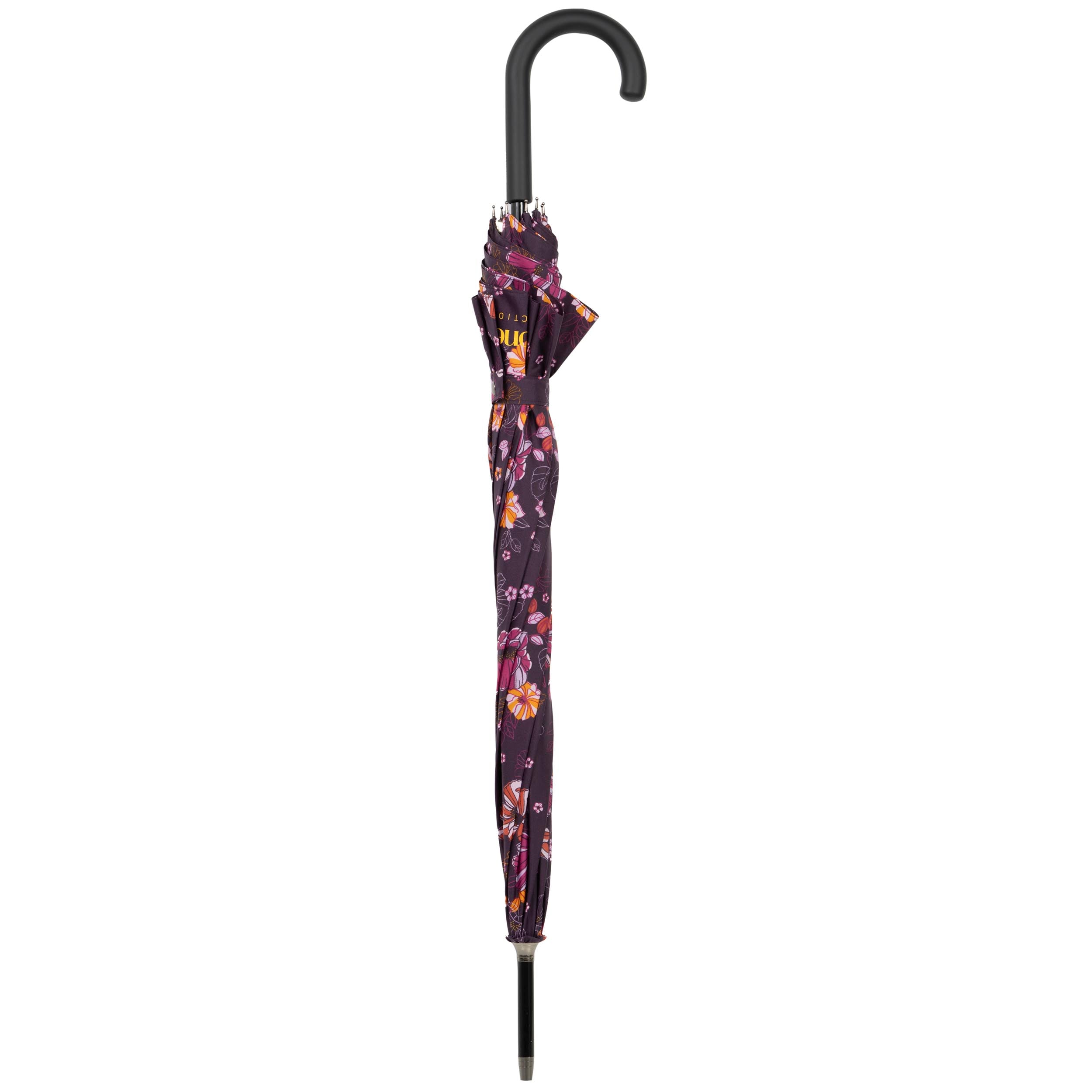 isotoner-parapluie-canne-auto-fleurs-aubergine-d-perlant image 4