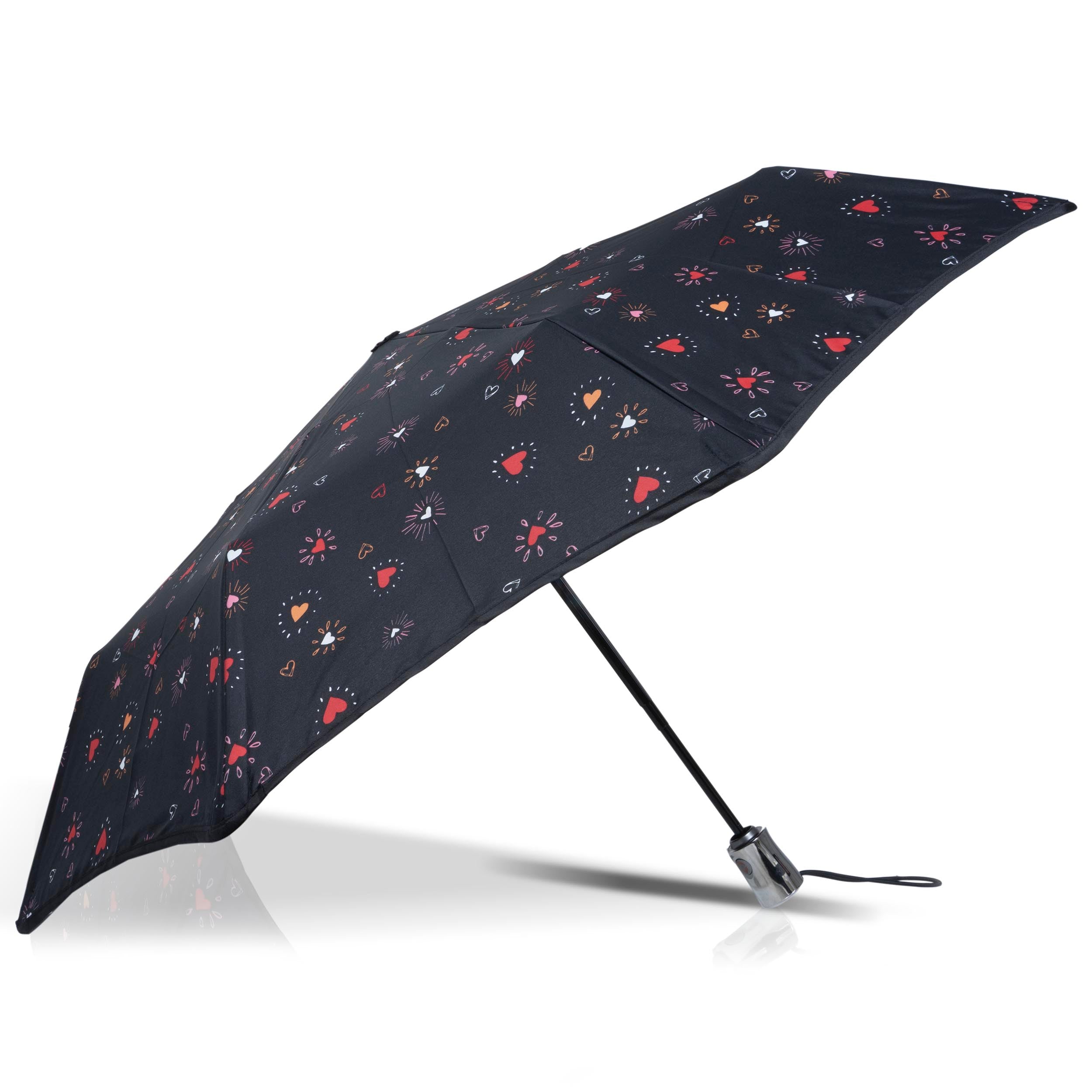 isotoner-parapluie-x-tra-solide-28-cm-coeur-rouge-automatique image 2