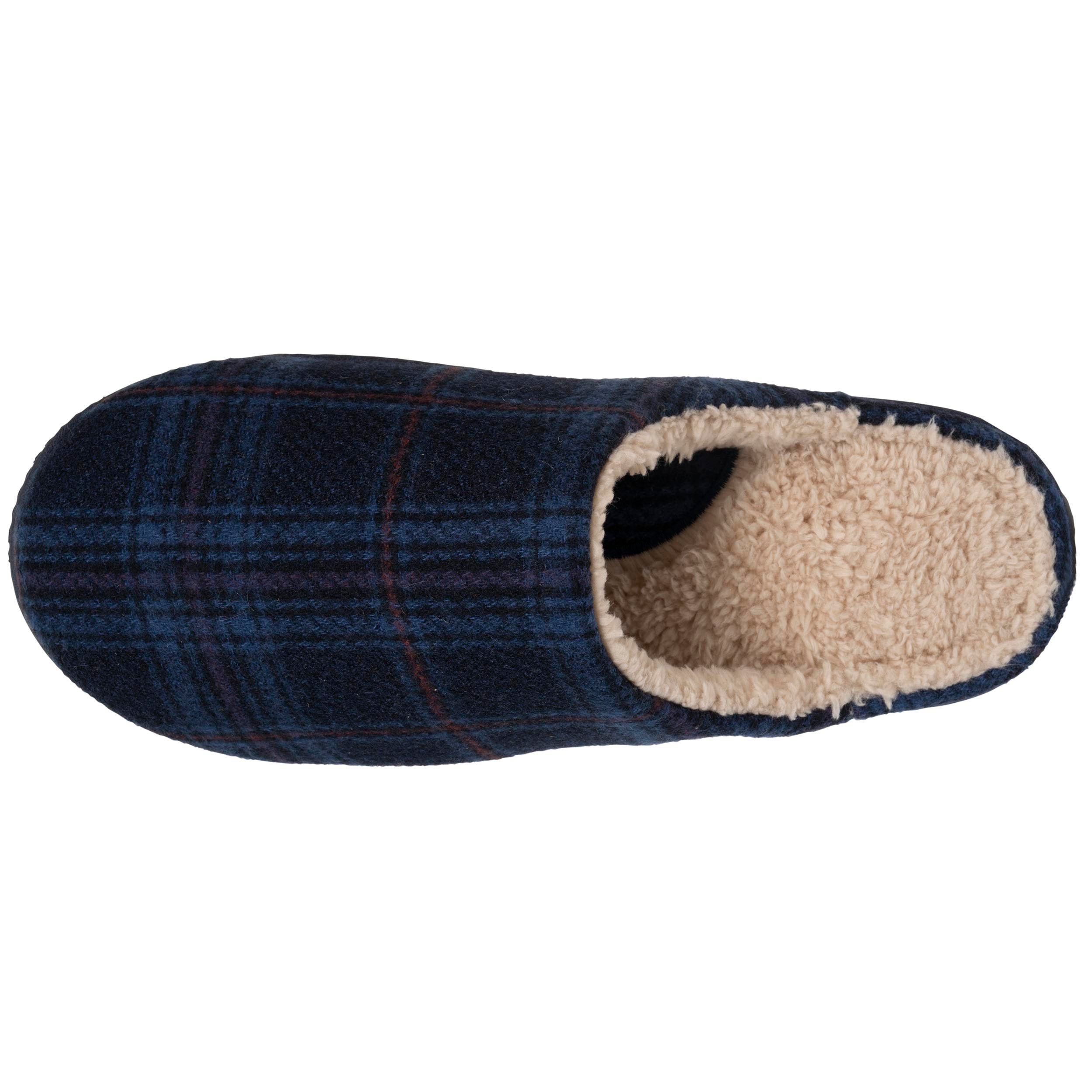 isotoner-chaussons-mules-homme-tartan-bleus-vo-te-plantaire image 2