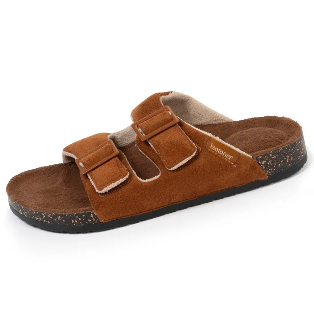 isotoner-chaussons-sandales-homme-confort-camel image 1