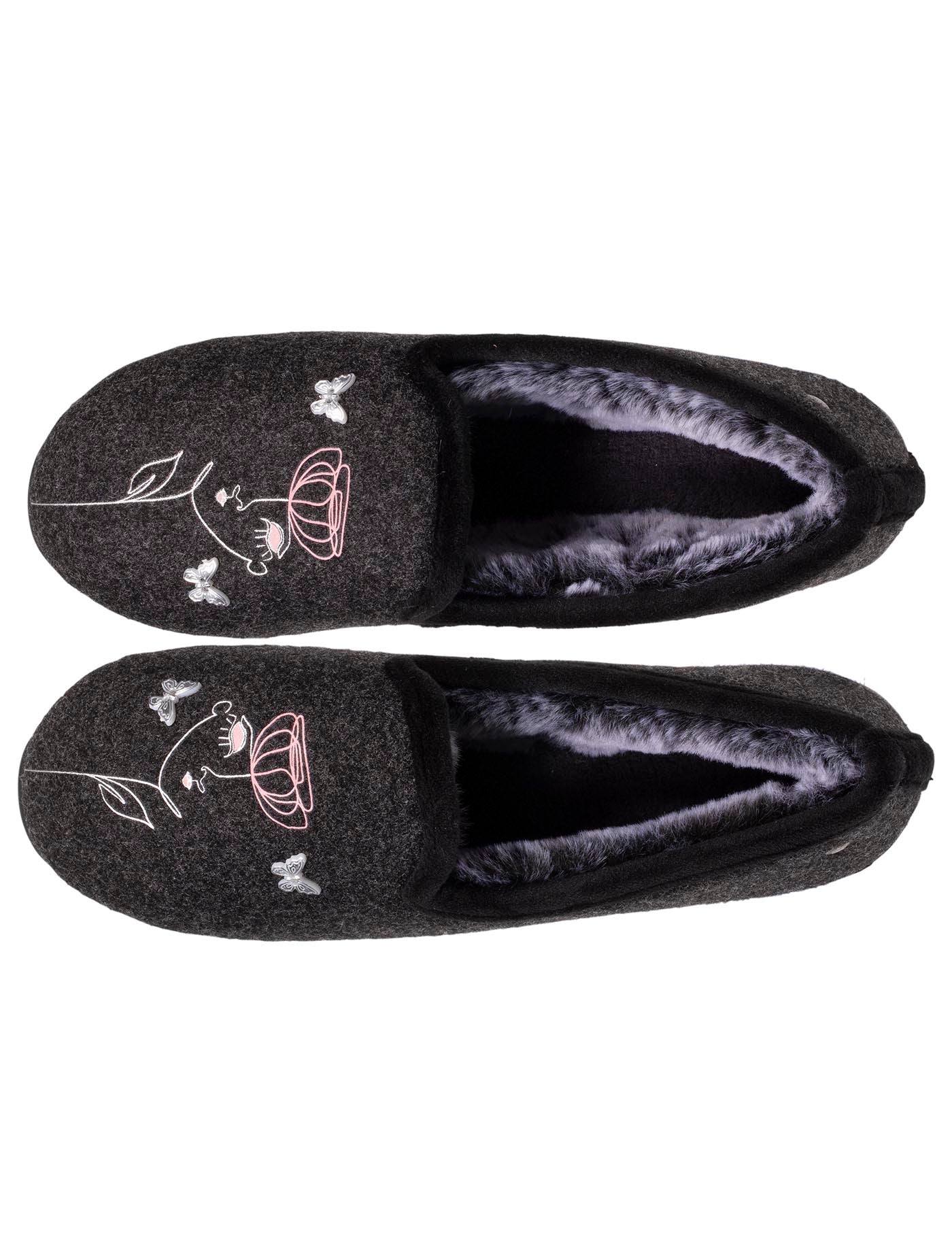 isotoner-chausson-slippers-femme-gris-dessin-everywear image 7