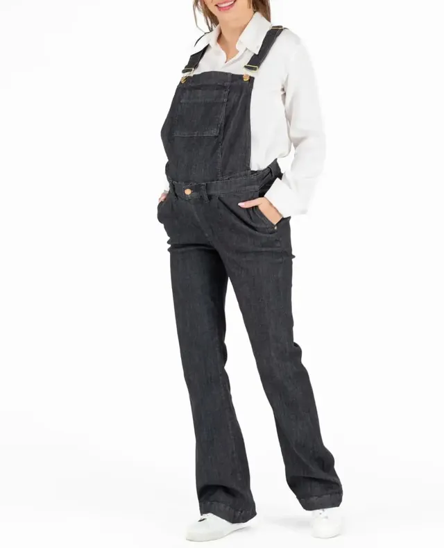 cache-c-ur-salopette-2-en-1-jean-sabrina-noir-flare-tencel image 1