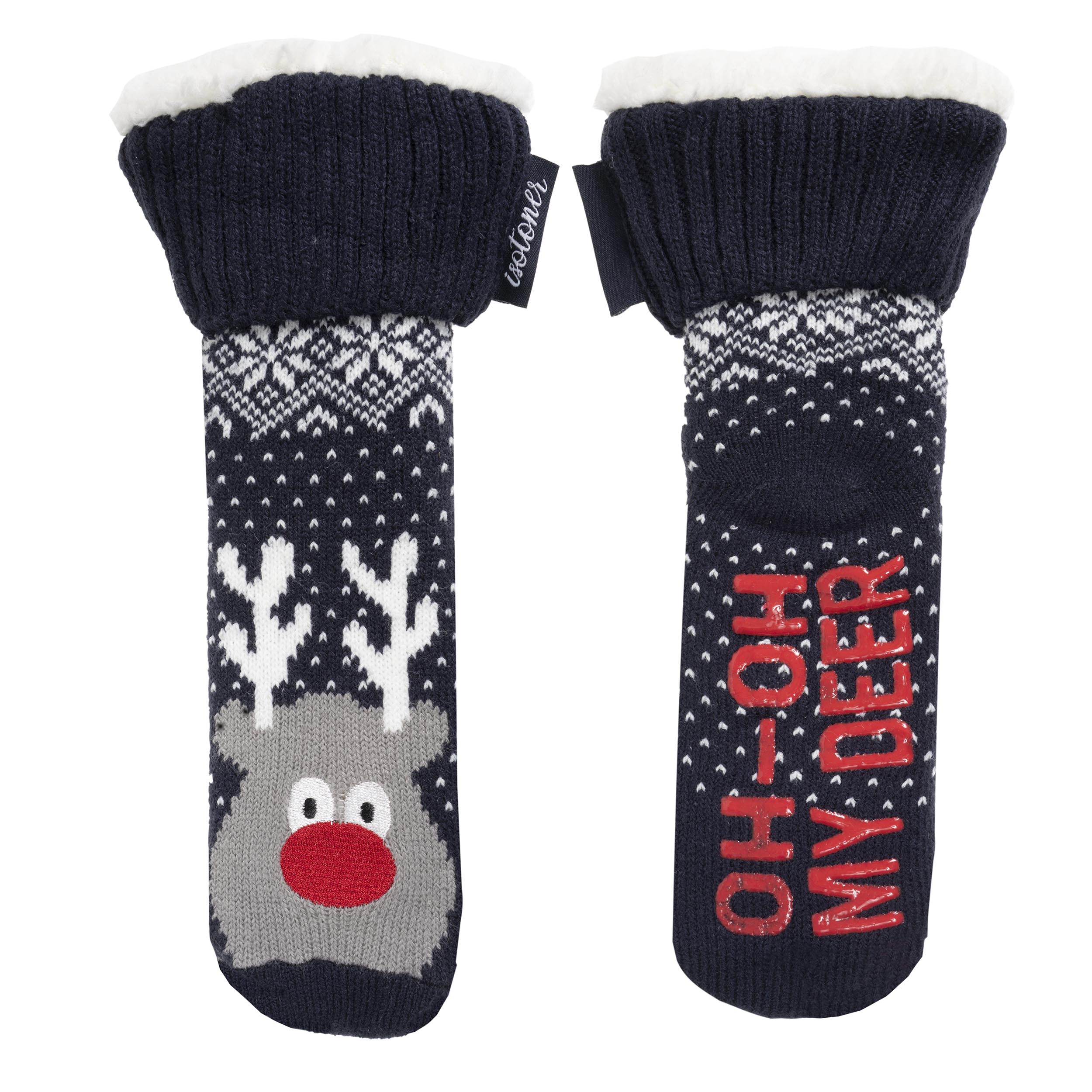isotoner-chaussettes-fourr-es-enfant-no-l-marine-1-8-ans-renne image 1