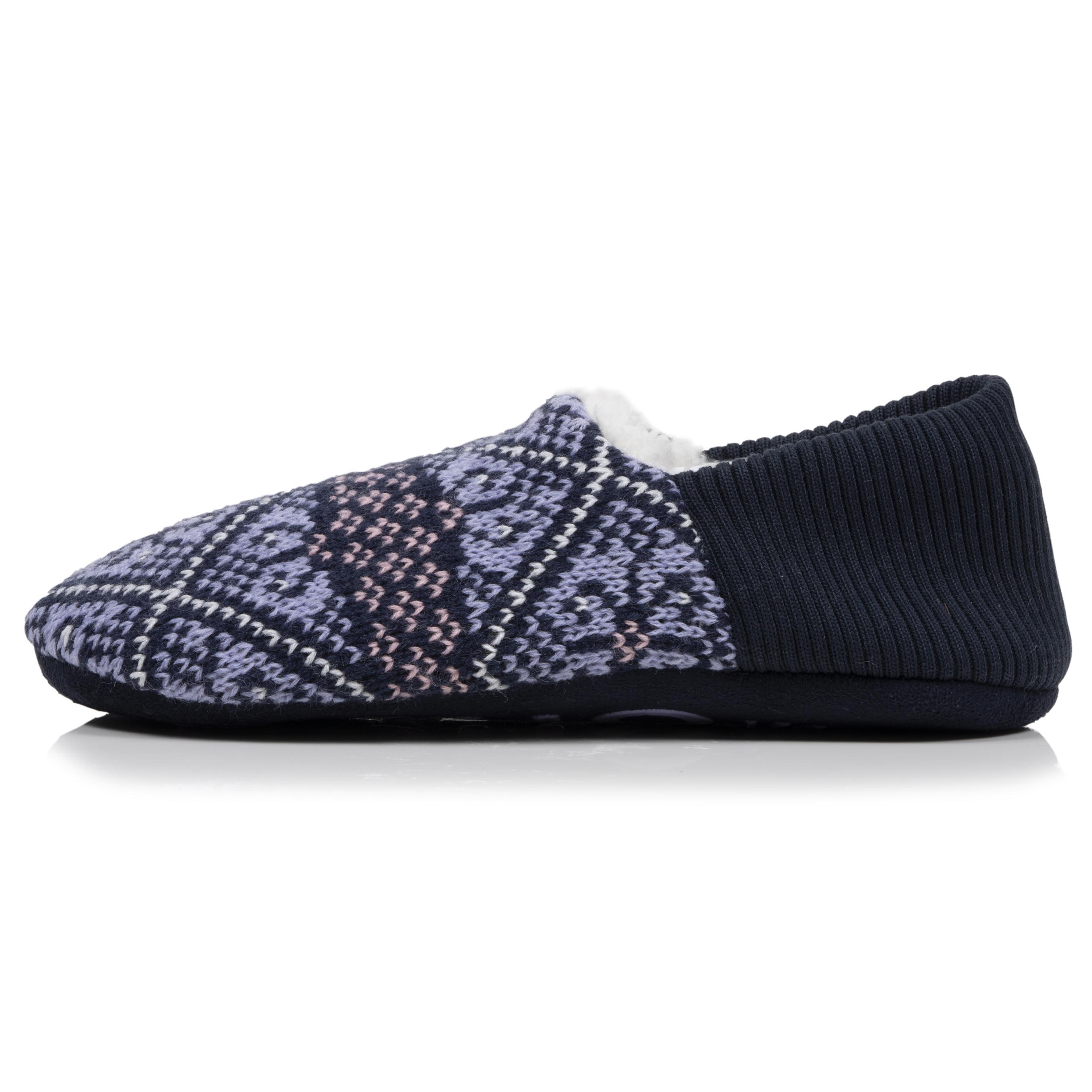isotoner-chaussettes-slippers-femme-jacquard-marine image 3