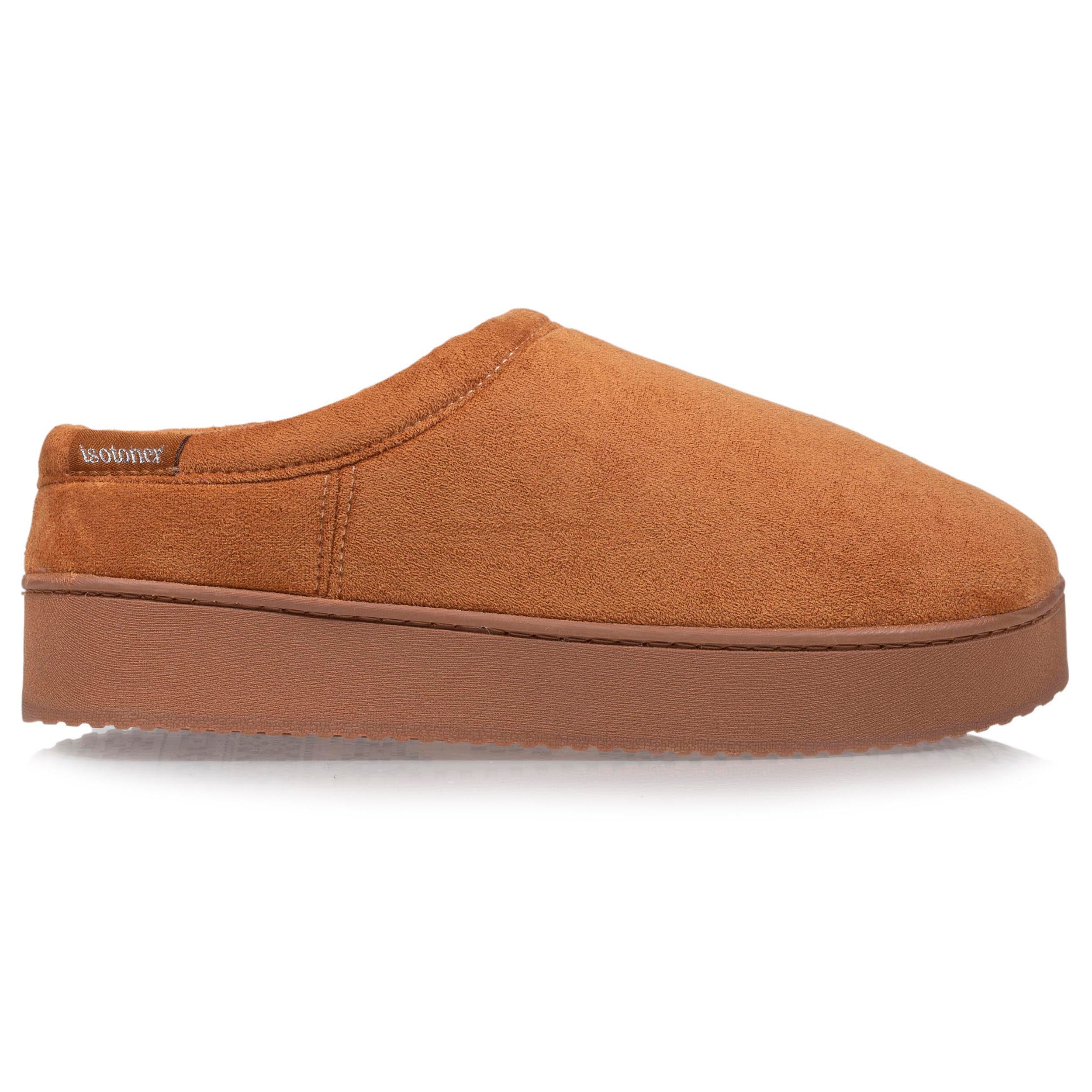 isotoner-chaussons-mules-plateforme-femme-camel image 8