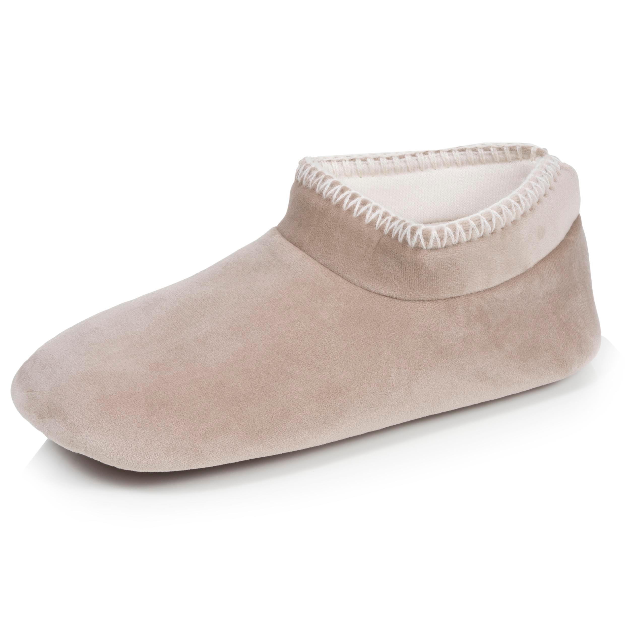 isotoner-chaussons-bottillons-femme-beige-broderie image 1