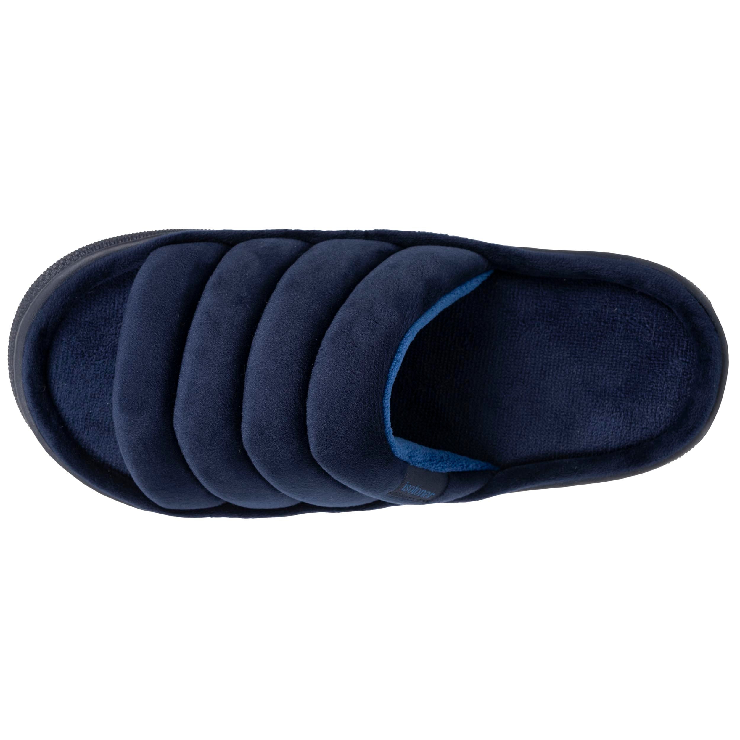 isotoner-chaussons-sandales-homme-bloup-marine-velours image 3