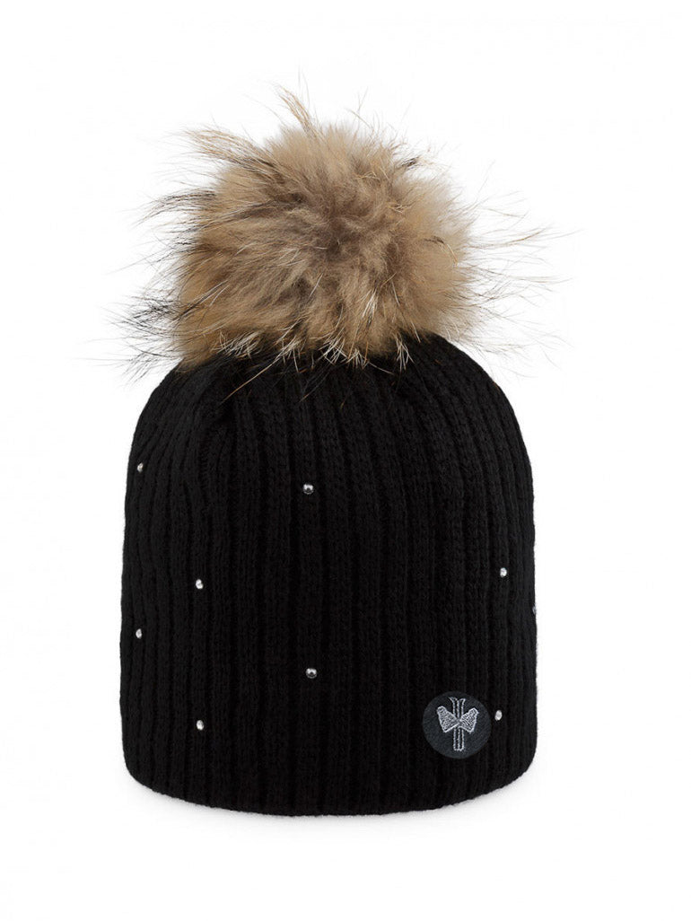 bonnet-pipolaki-merry-femme-laine-beige-blanc-gris-pompon image 4