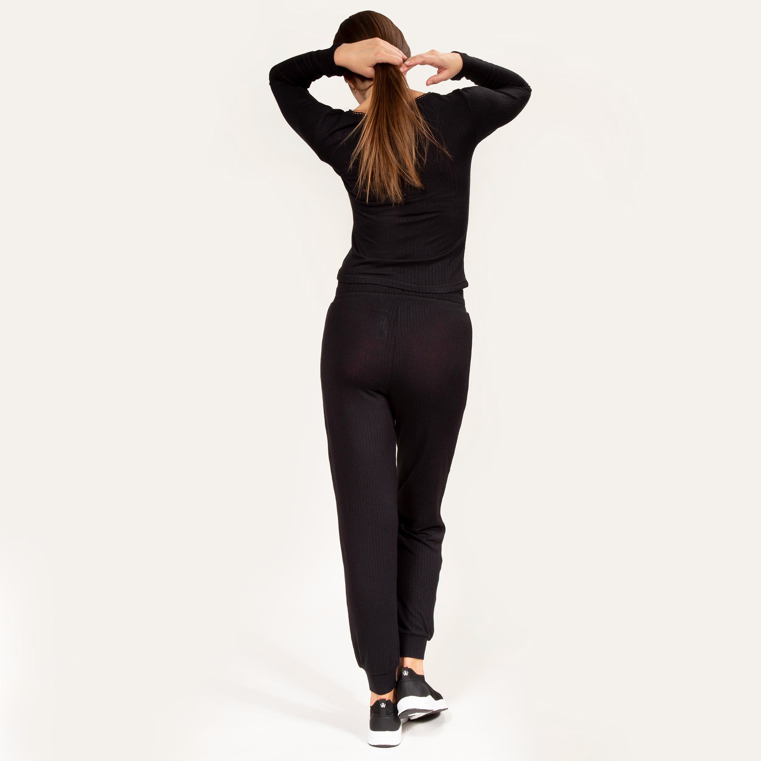 isotoner-pantalon-jogger-femme-c-tel-noir-ecovero image 4