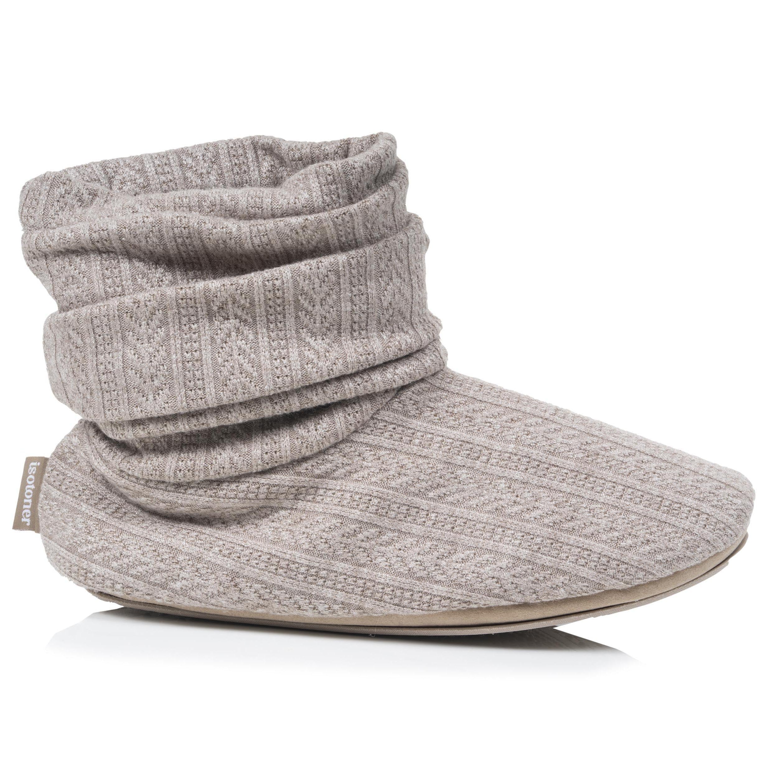 isotoner-chaussons-bottillons-tricot-femme-beige-chin image 8