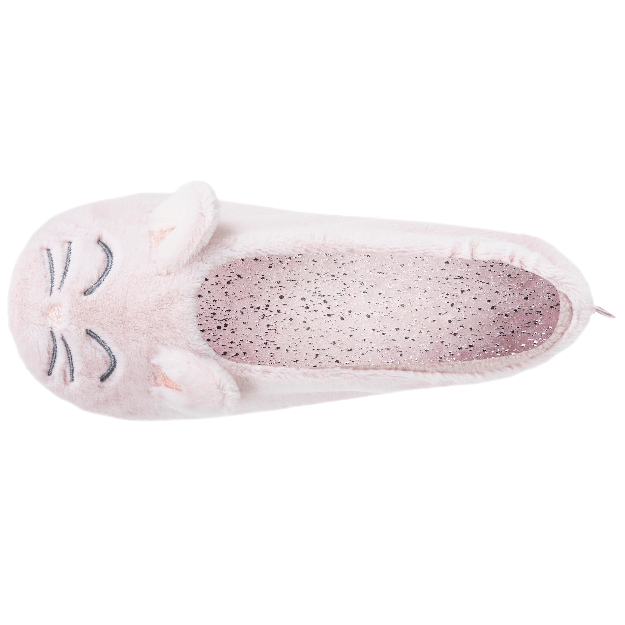 isotoner-chaussons-ballerines-femme-3d-fourrure-rose image 3