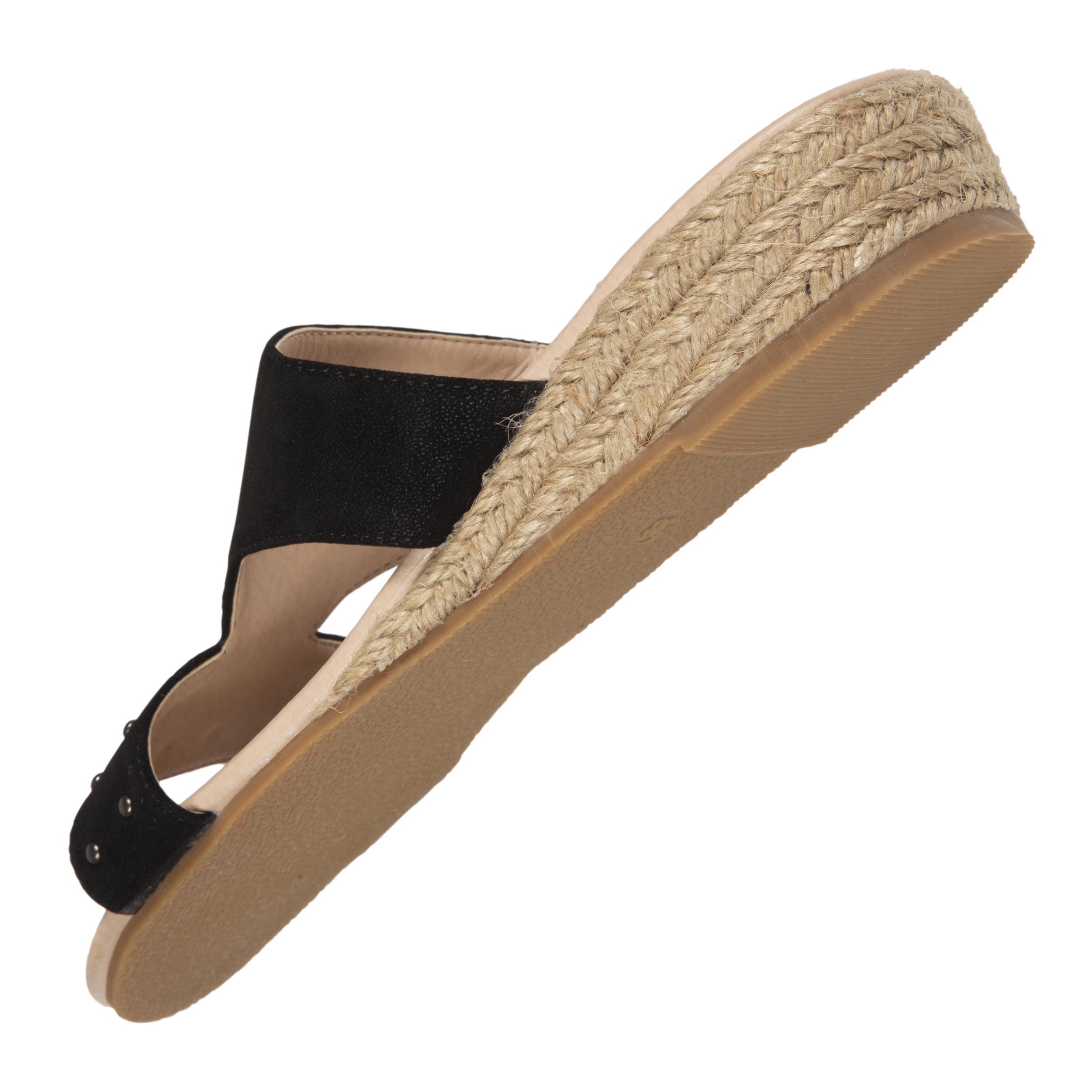 isotoner-mules-femme-talon-corde-effet-su-d-noir-m-moire-de-forme image 5