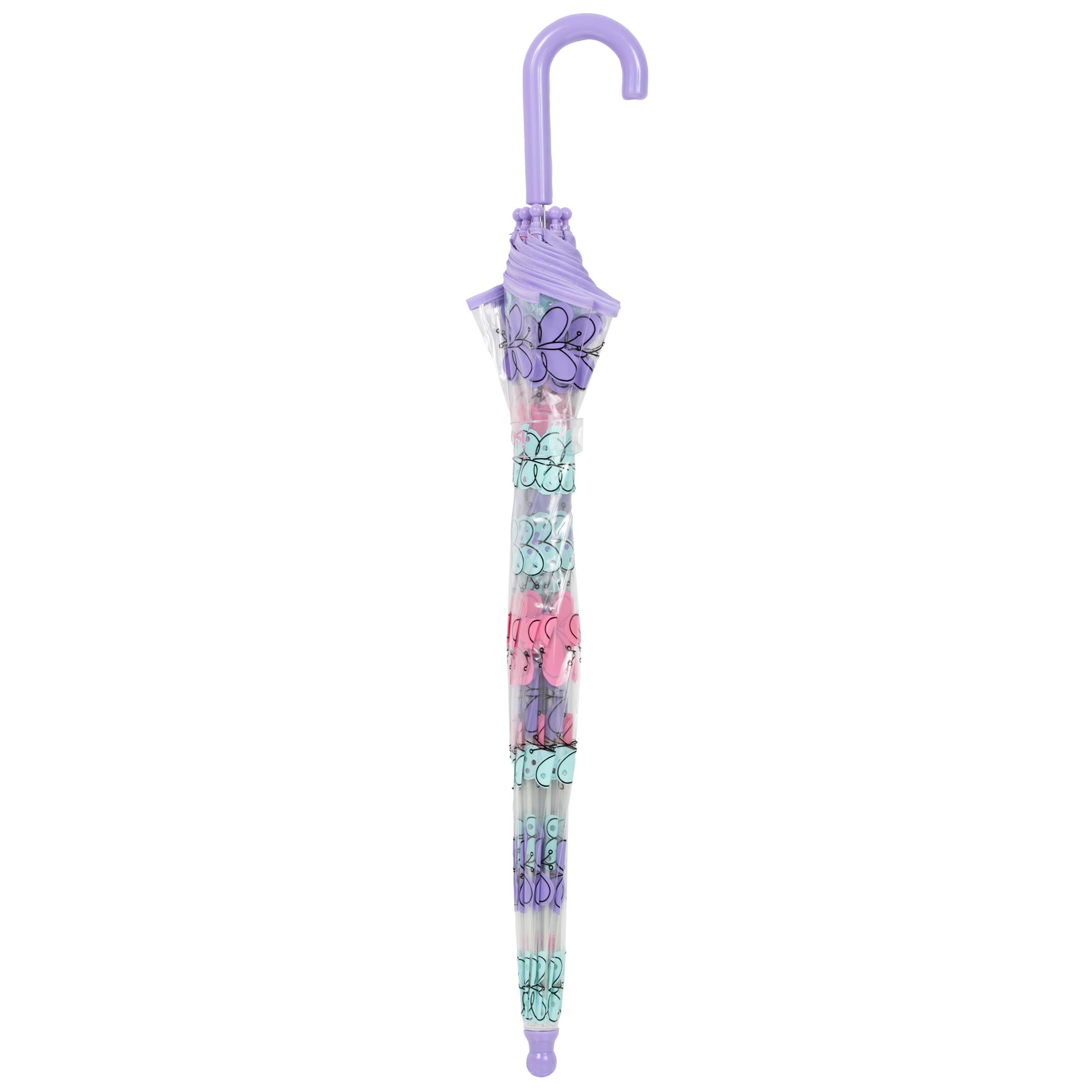 isotoner-parapluie-enfant-cloche-transparent-papillons image 5