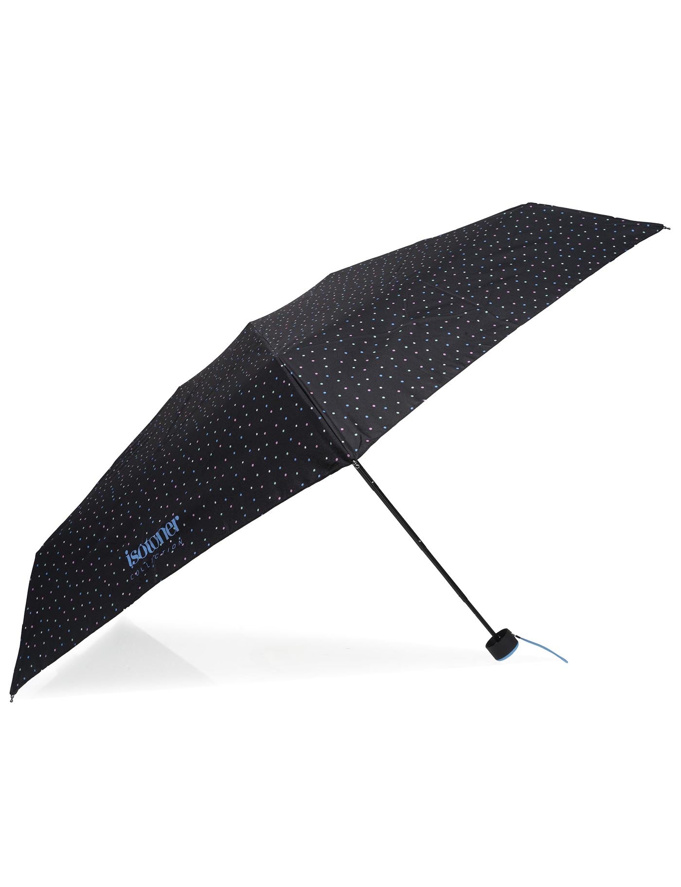 isotoner-parapluie-mini-slim-mini-pois-noir-recycl image 7