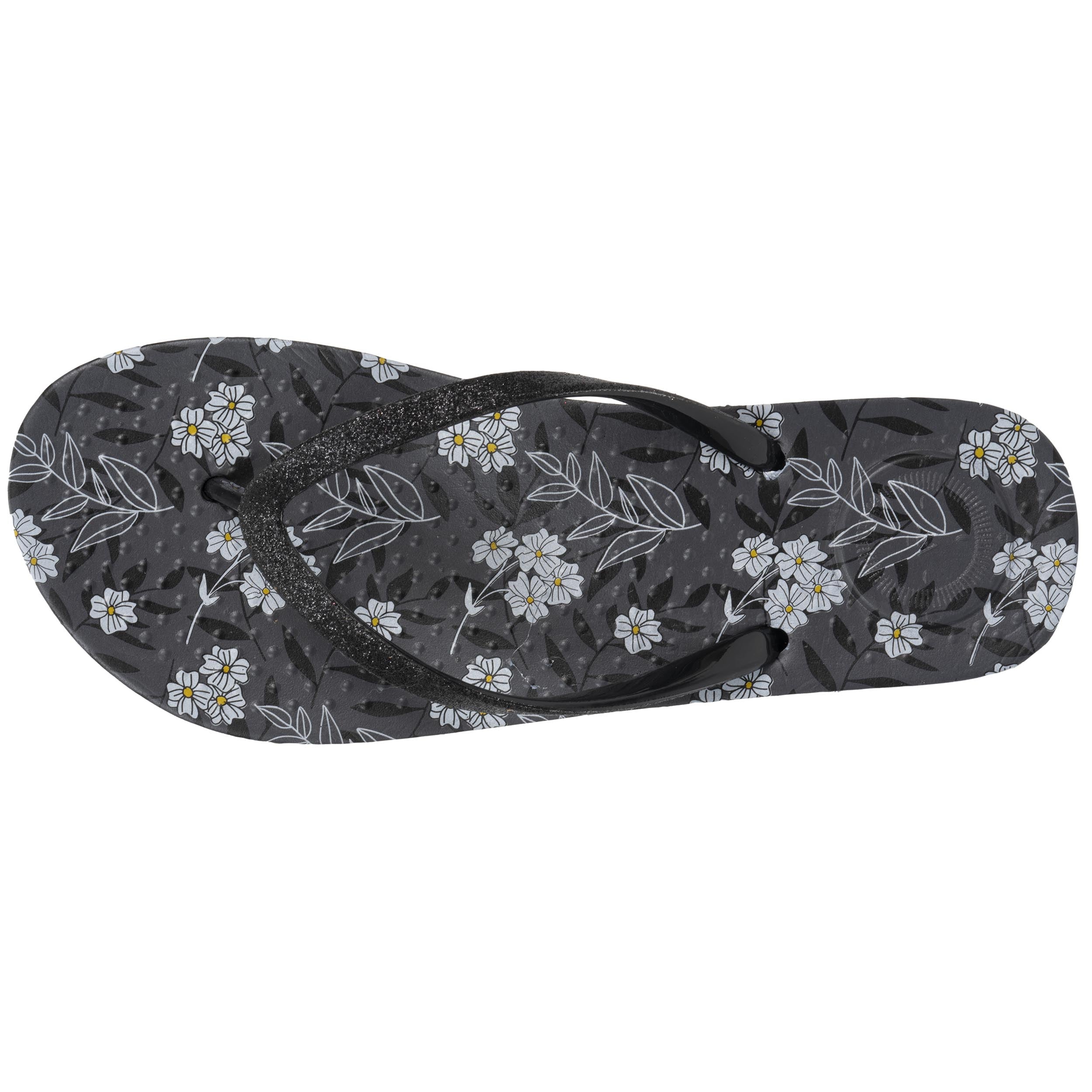 isotoner-tongs-femme-imprim-fleurs-noir-everywear image 2