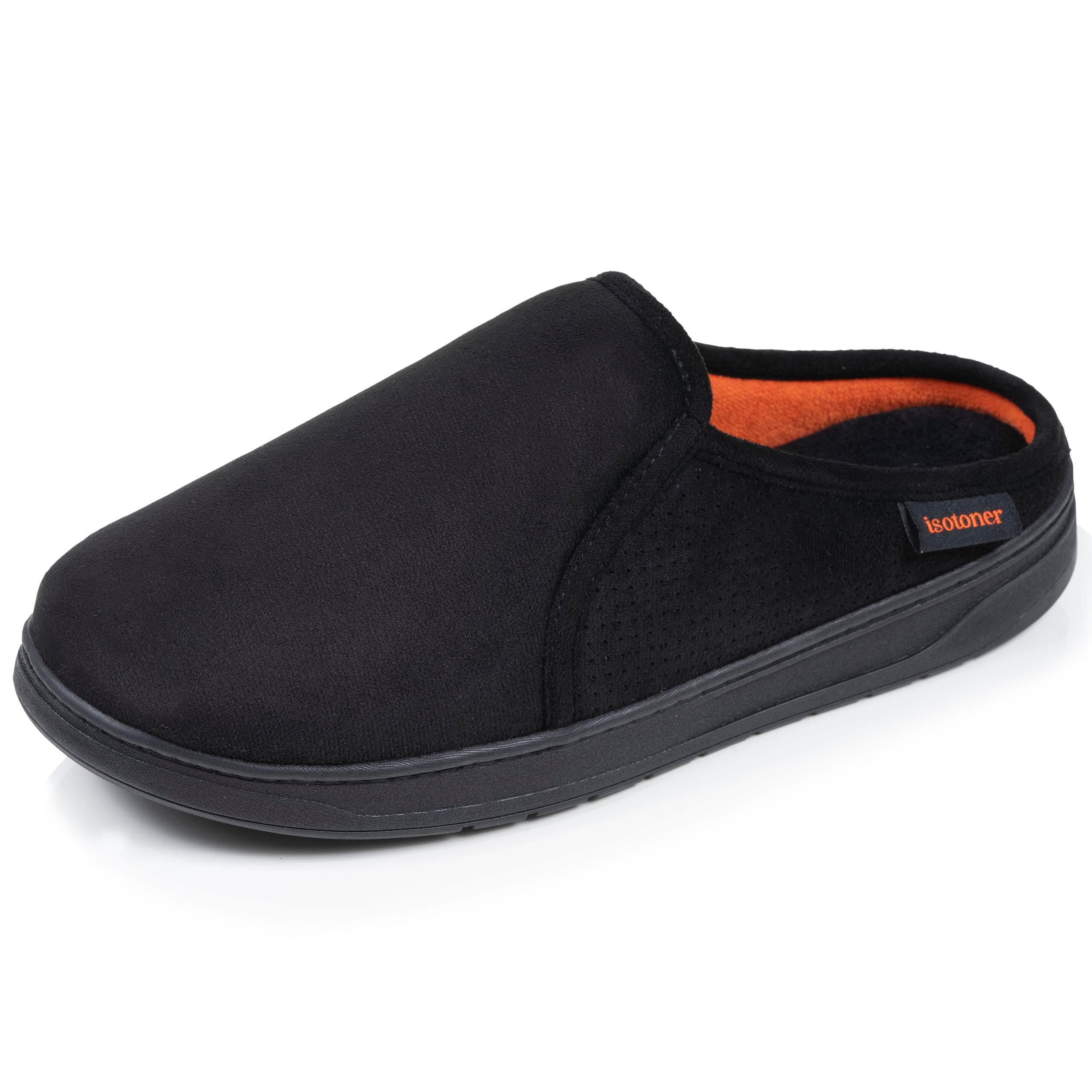 isotoner-chaussons-mules-homme-noir-perfor-es-su-dine-semelle-sport image 1