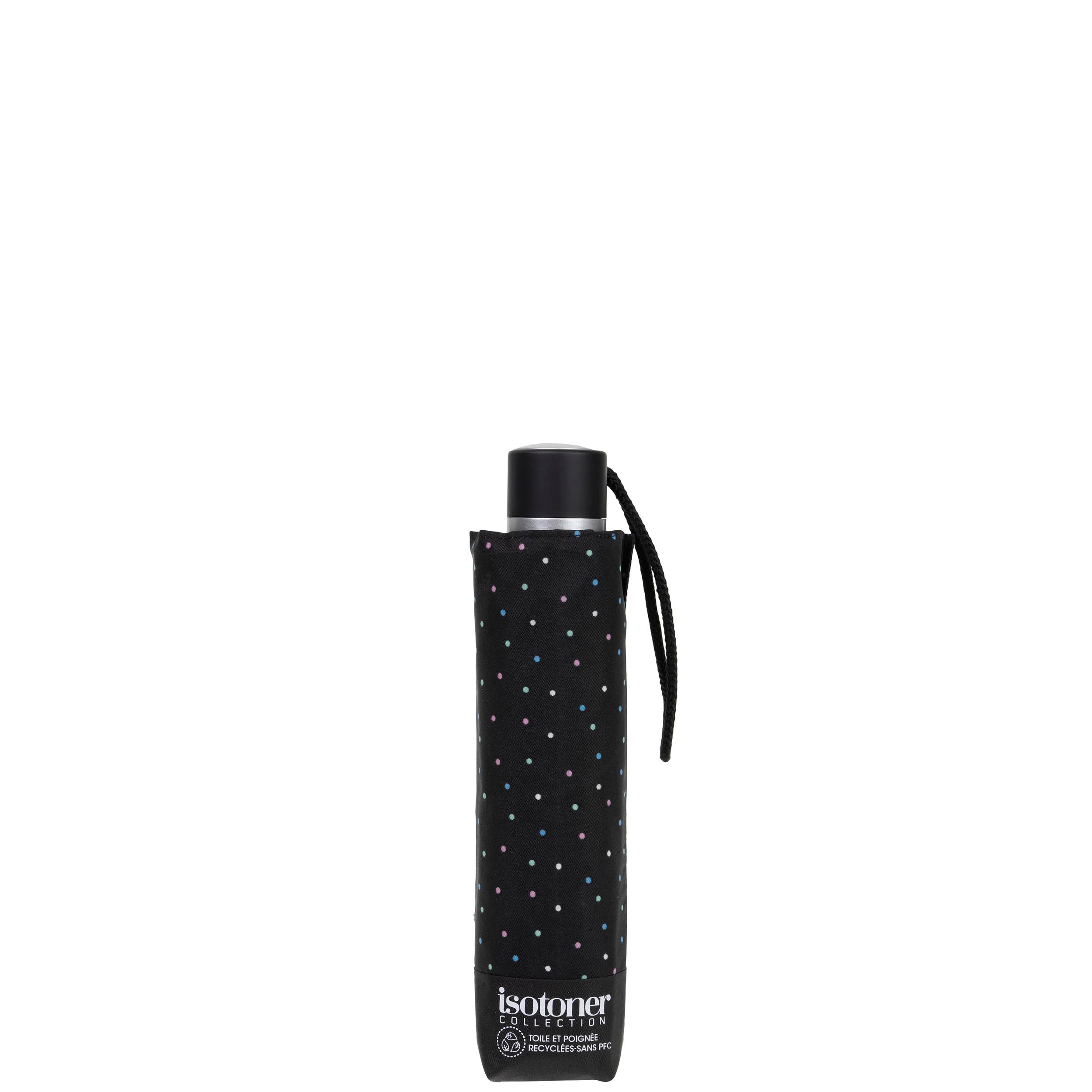 isotoner-parapluie-petit-prix-mini-pois-noir-23-cm image 4
