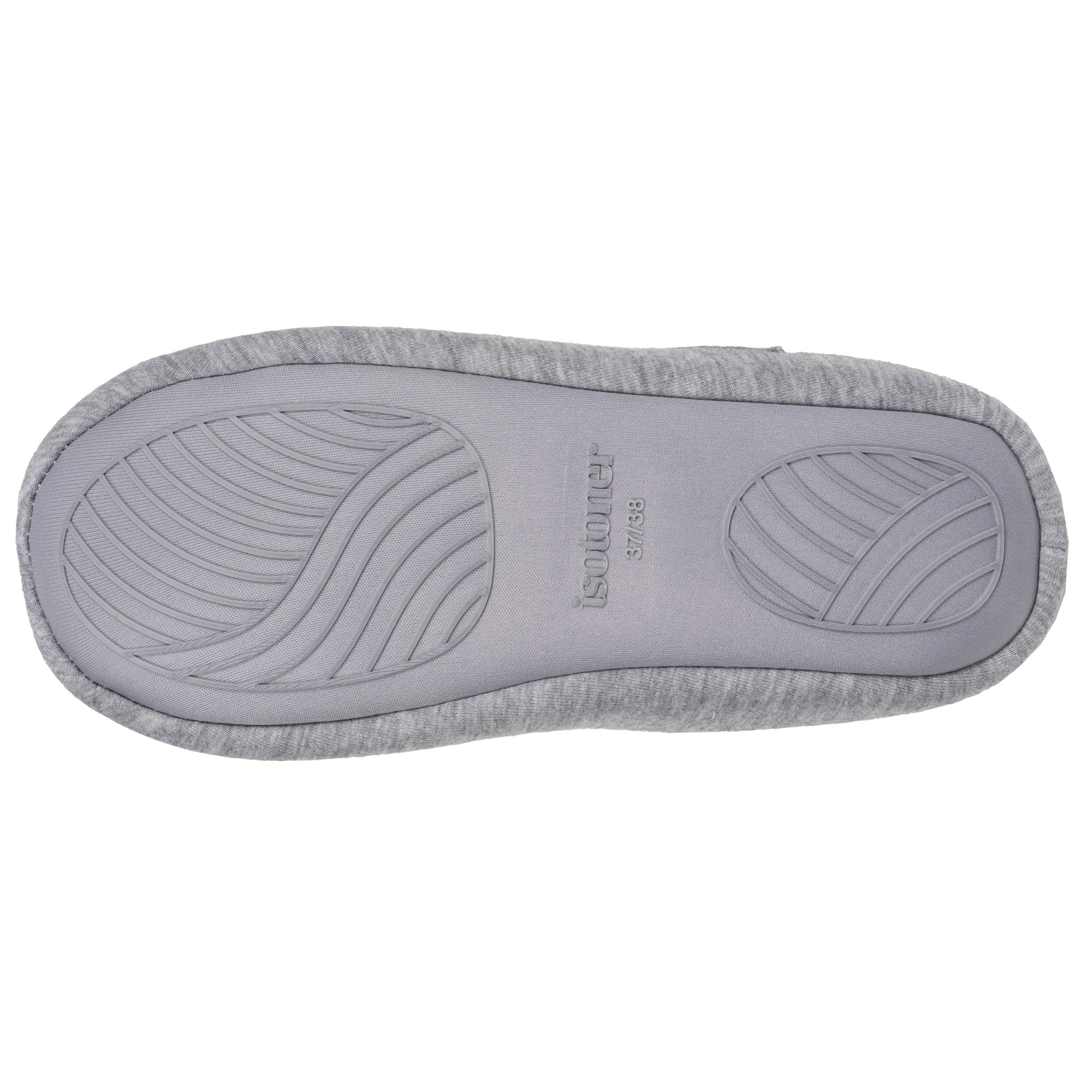 isotoner-chaussons-mules-femme-gris-chin-jersey image 4
