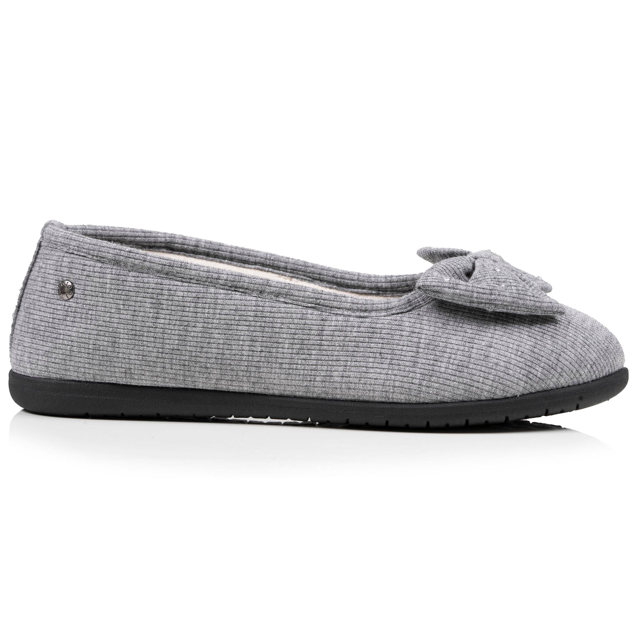 isotoner-chaussons-ballerines-femme-gris-n-ud-iris-everywear image 8