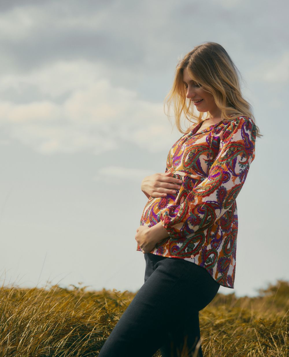 cache-c-ur-latina-blouse-manches-ballon-grossesse-et-allaitement-multico image 3