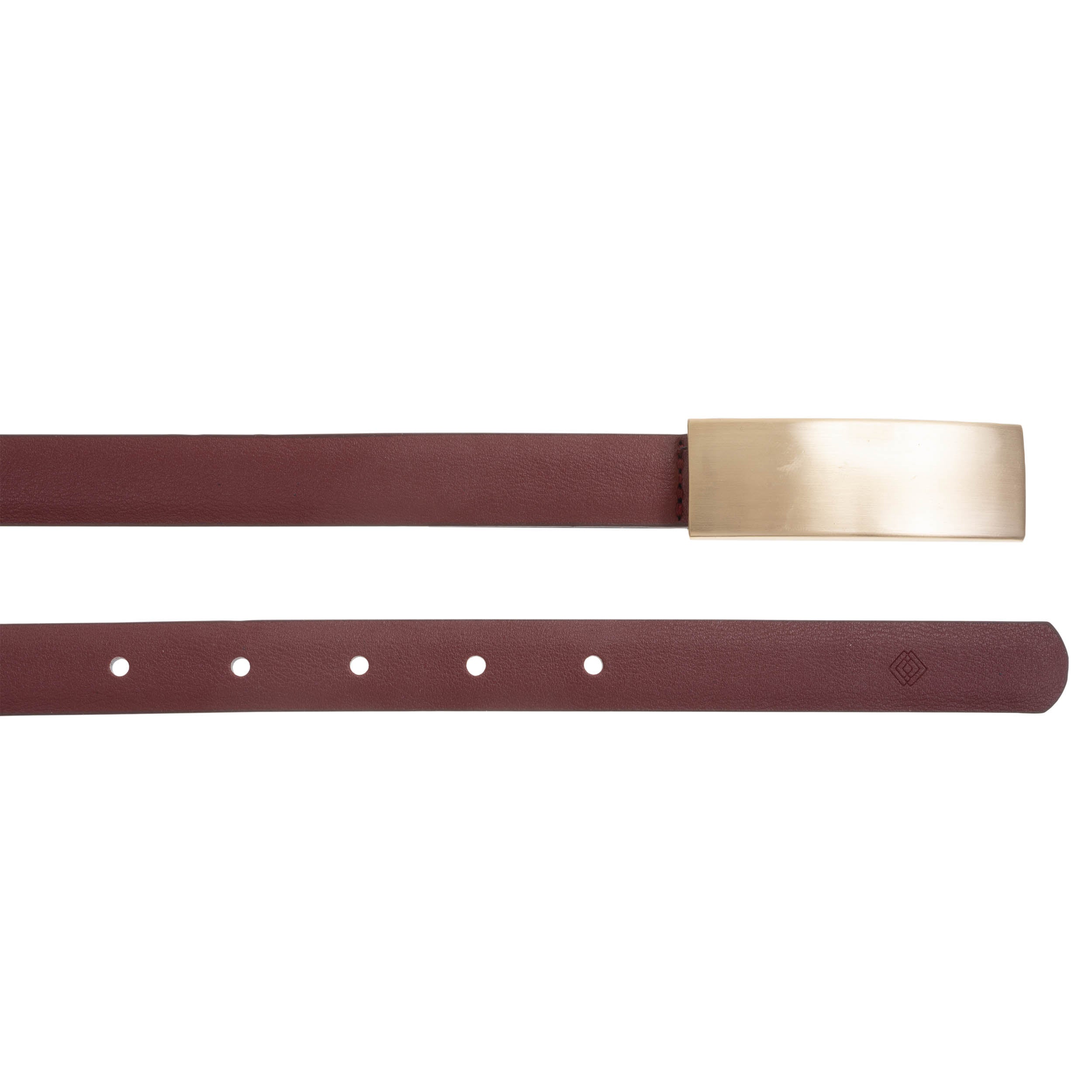 isotoner-ceinture-fine-femme-rouge-boucle-plate-2-cm image 2
