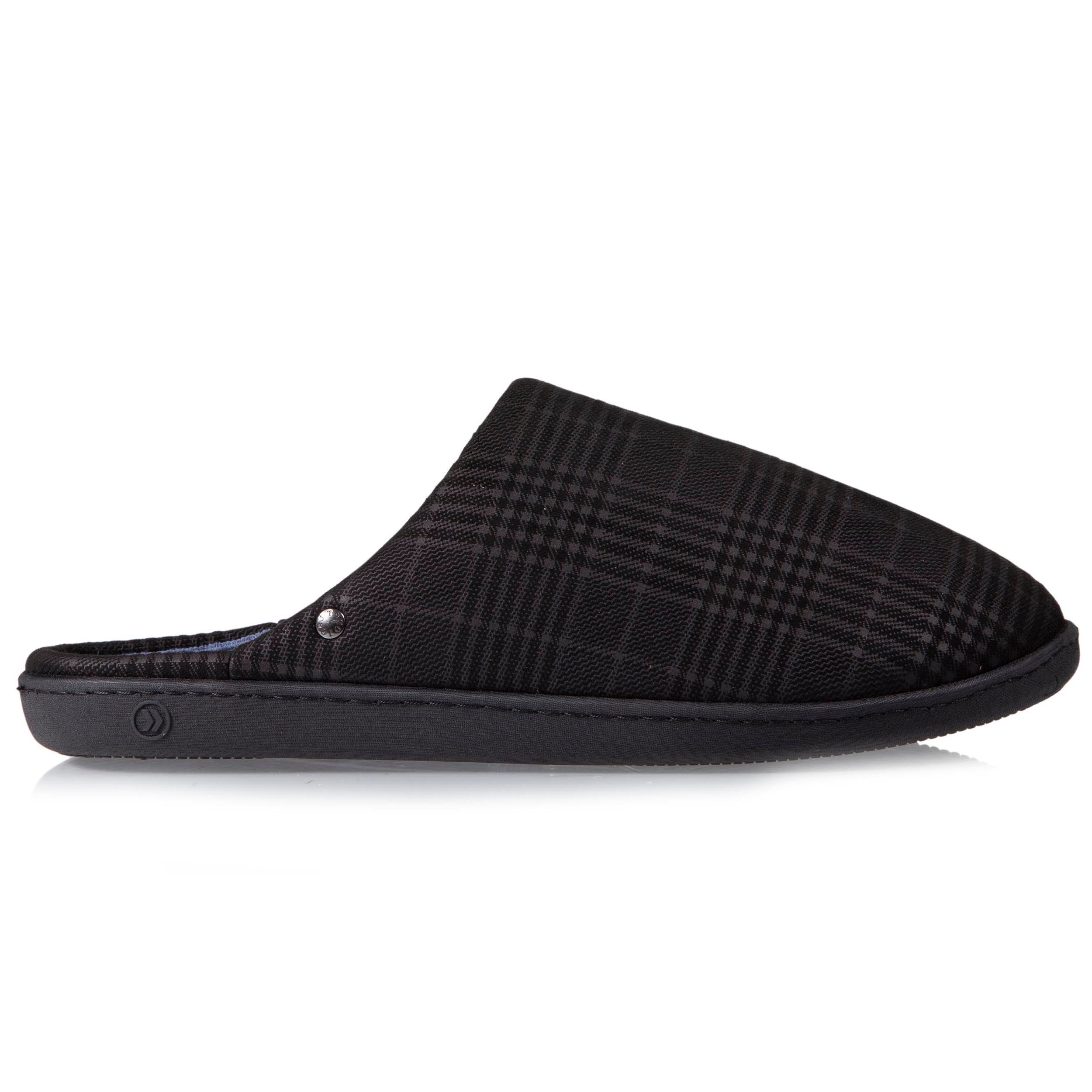 isotoner-chaussons-mules-homme-noir-tartan-ergonomique image 8