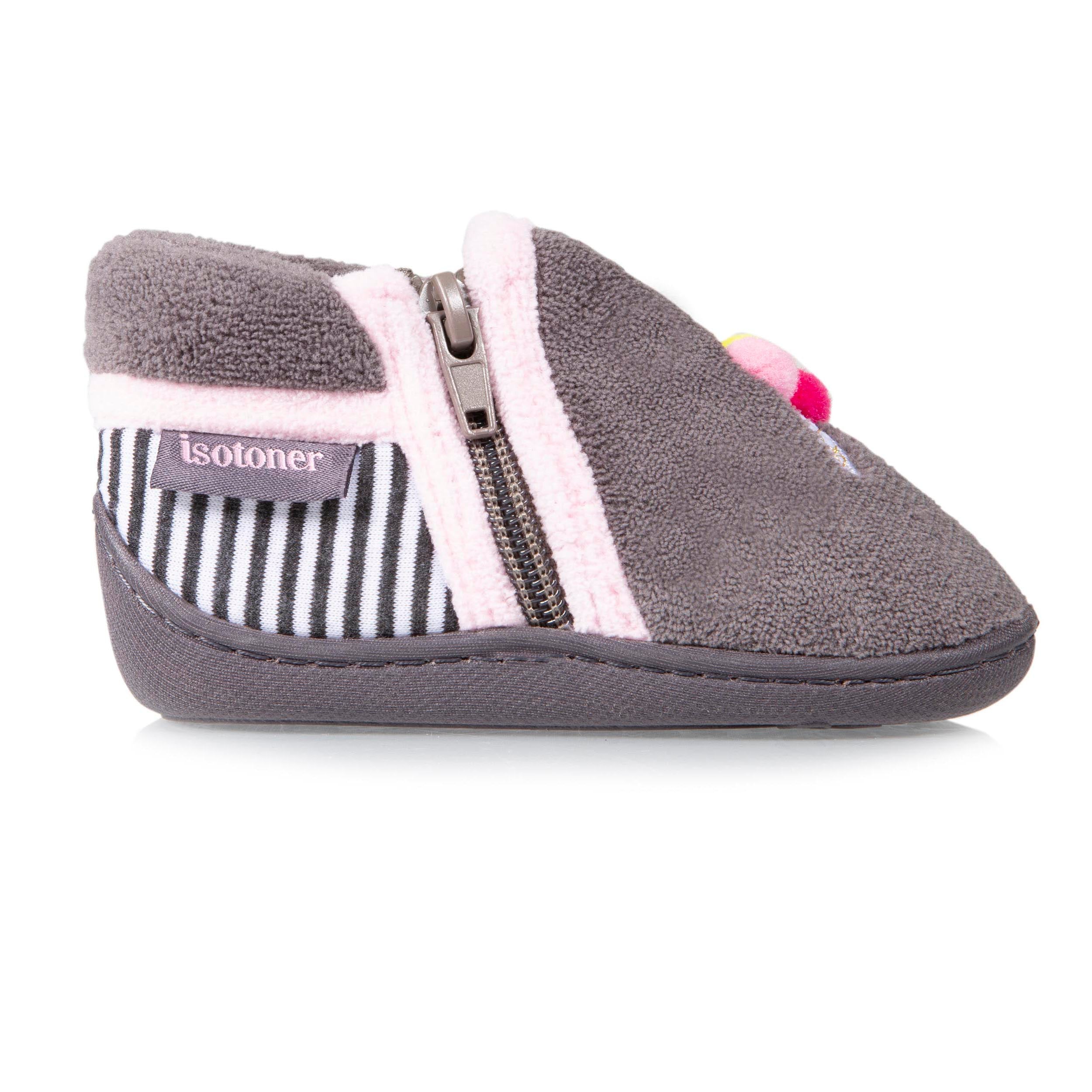 isotoner-chaussons-bottillons-zip-b-b-glace-gris image 8