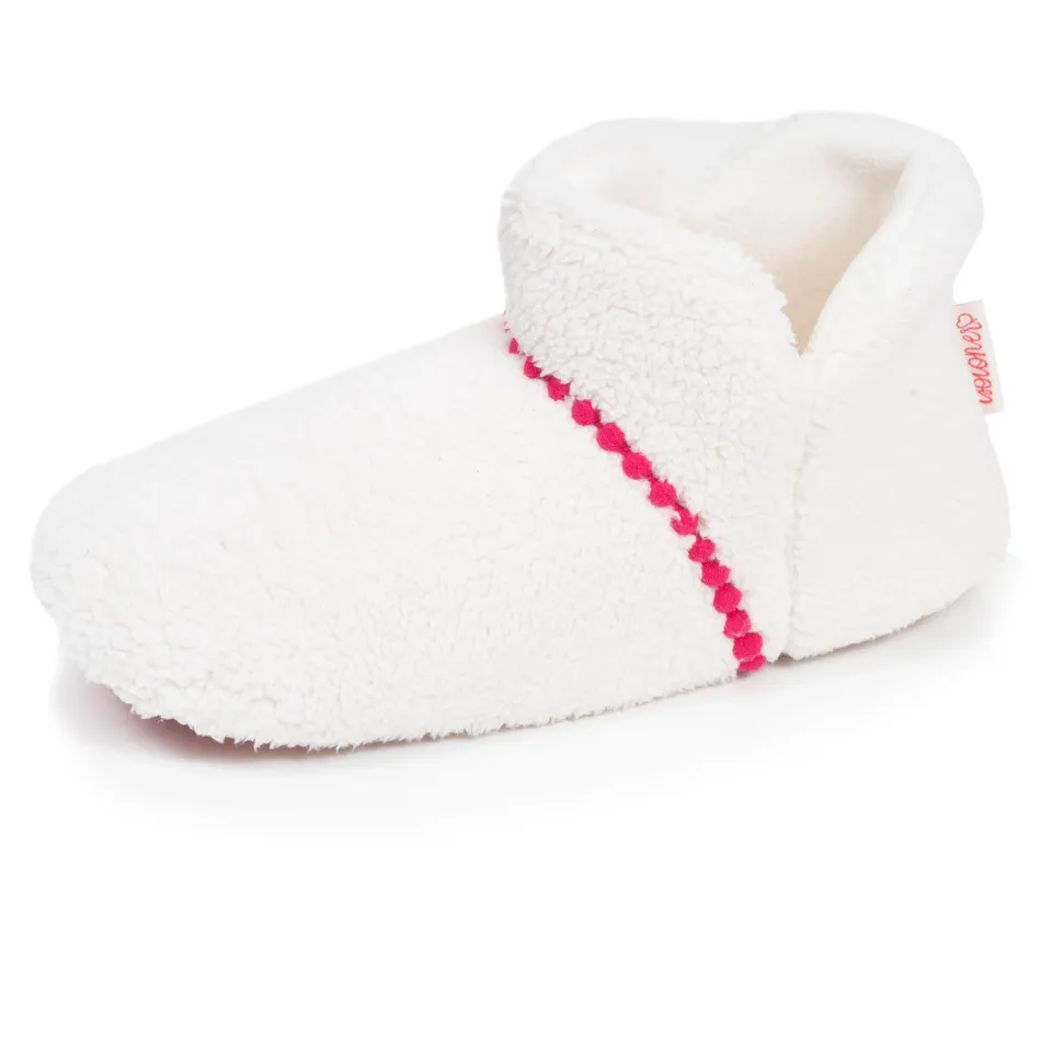 isotoner-chaussons-bottillons-femme-sherpa-lama-ivoire image 1