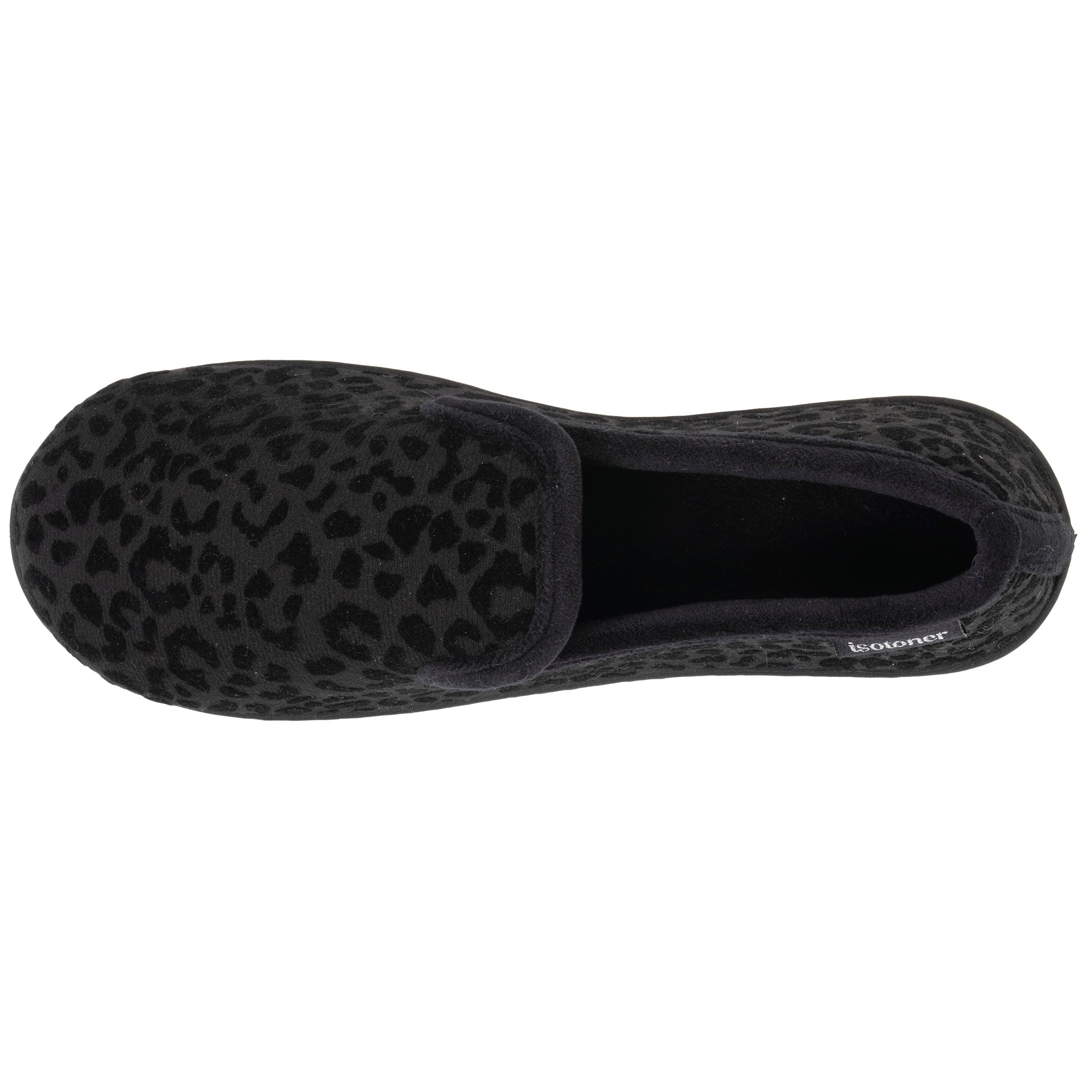 isotoner-chaussons-charentaises-femme-noir-l-opard image 2