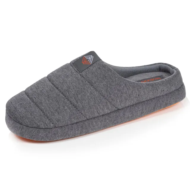 isotoner-chaussons-mules-homme-gris-chin-jersey image 1