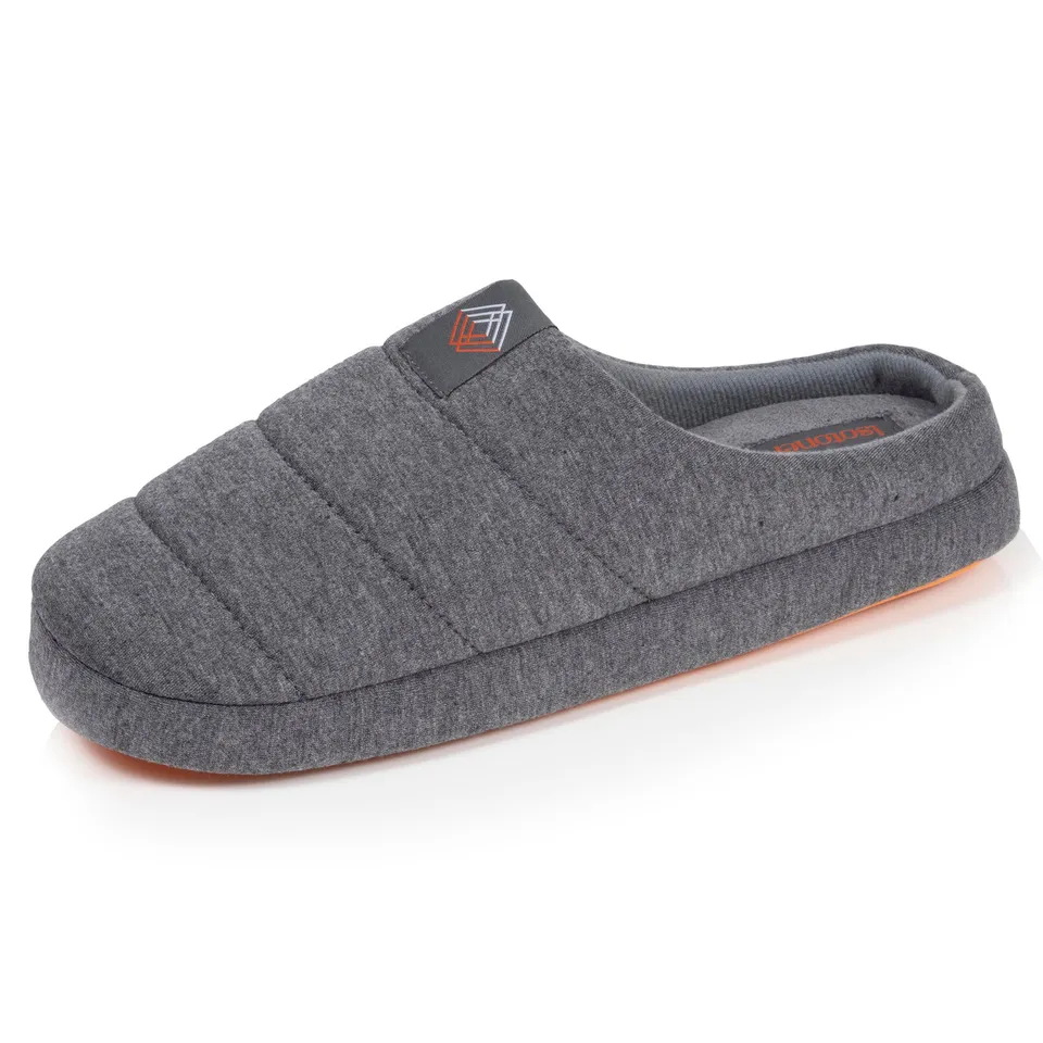 isotoner-chaussons-mules-homme-gris-chin-jersey image 1