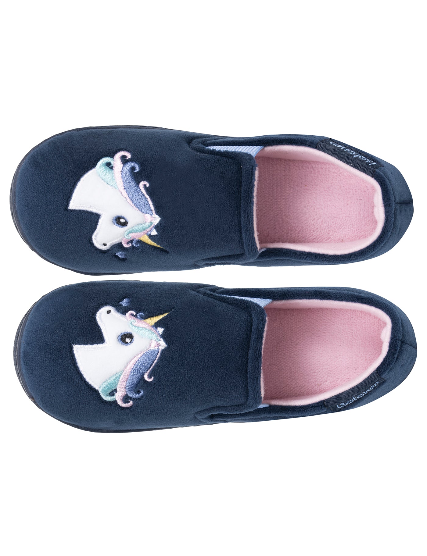 isotoner-chaussons-mocassins-enfant-marine-fille-microvelours image 7