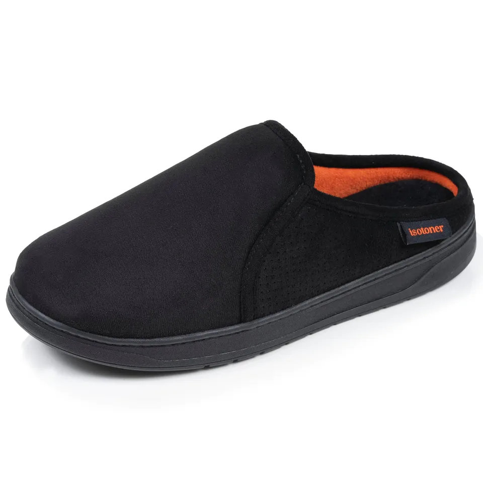 isotoner-chaussons-mules-homme-noir-perfor-es-su-dine-semelle-sport image 1