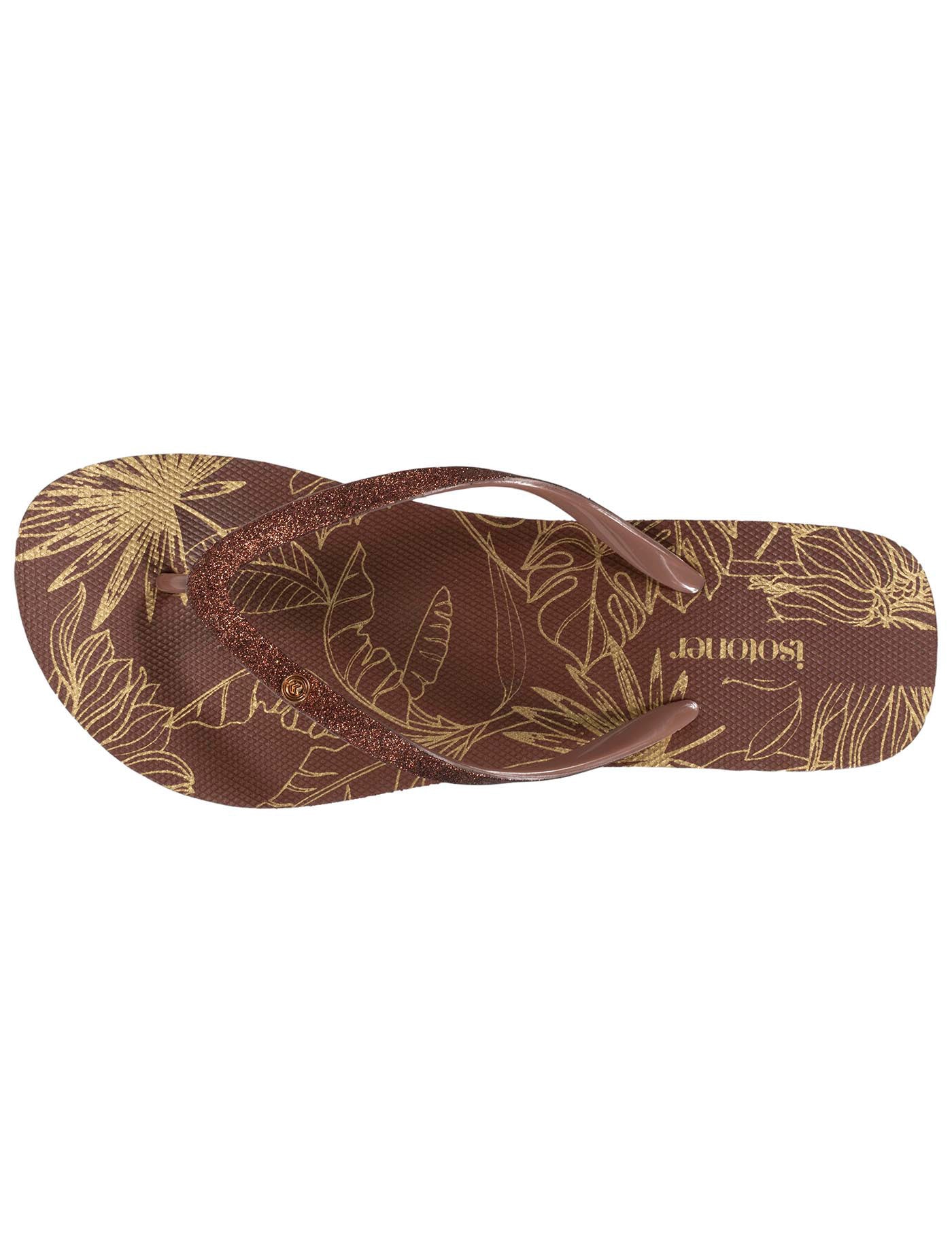 isotoner-tongs-femme-talon-4cm-imprim-floral-marron image 7