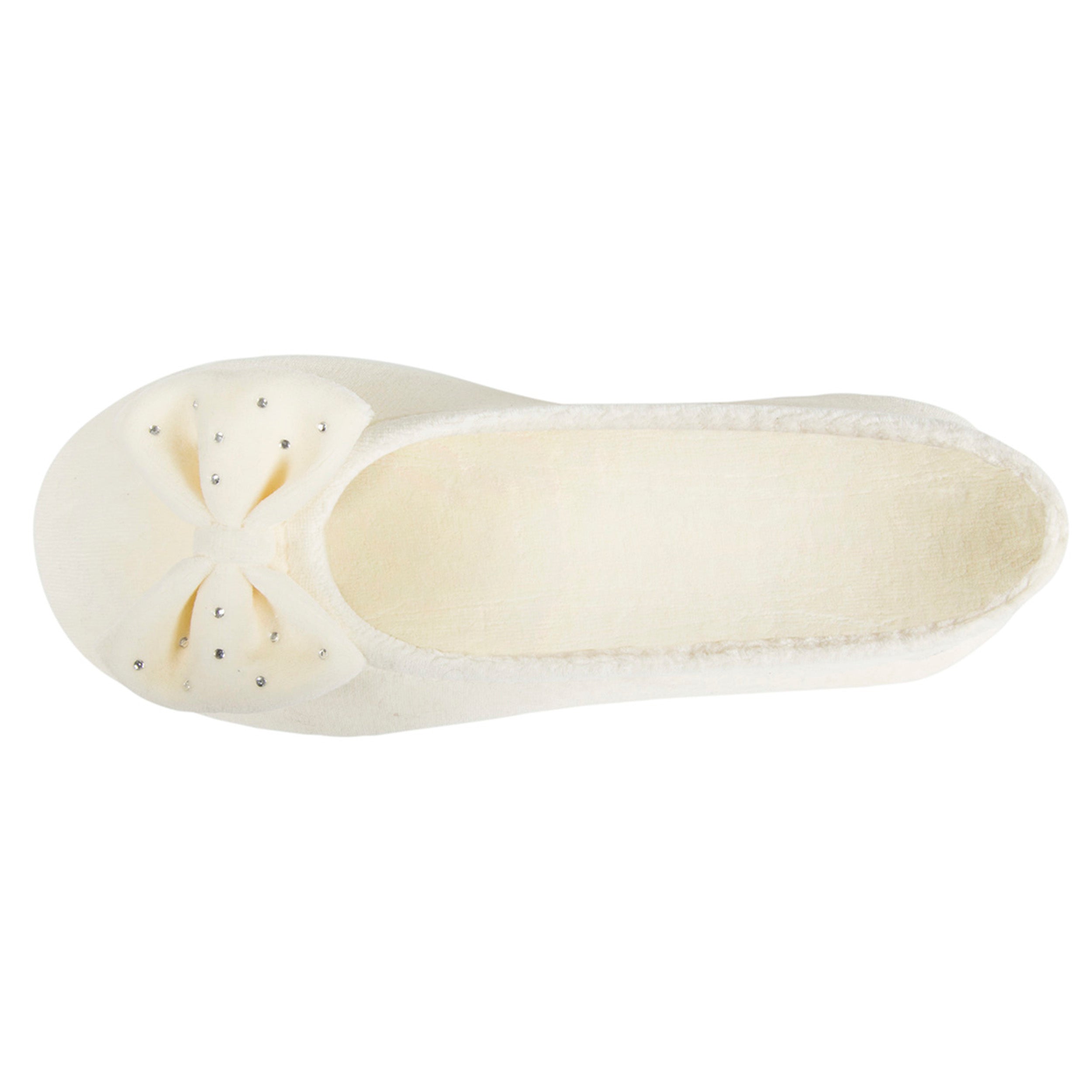 isotoner-chaussons-ballerines-femme-strass-ivoire image 7